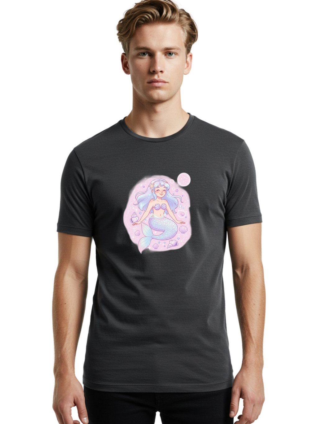 Mermaid-2 Men'S Graphic Tee, 100% Cotton, Comfortable Casual Summer Wear, Machine Washable, Vintage Camera, Old Camera, Antique Camera, Black Camera, Classic Photography, Photography Equipment, Nostalgic Device, Film Camera, Camera Art Baj100
