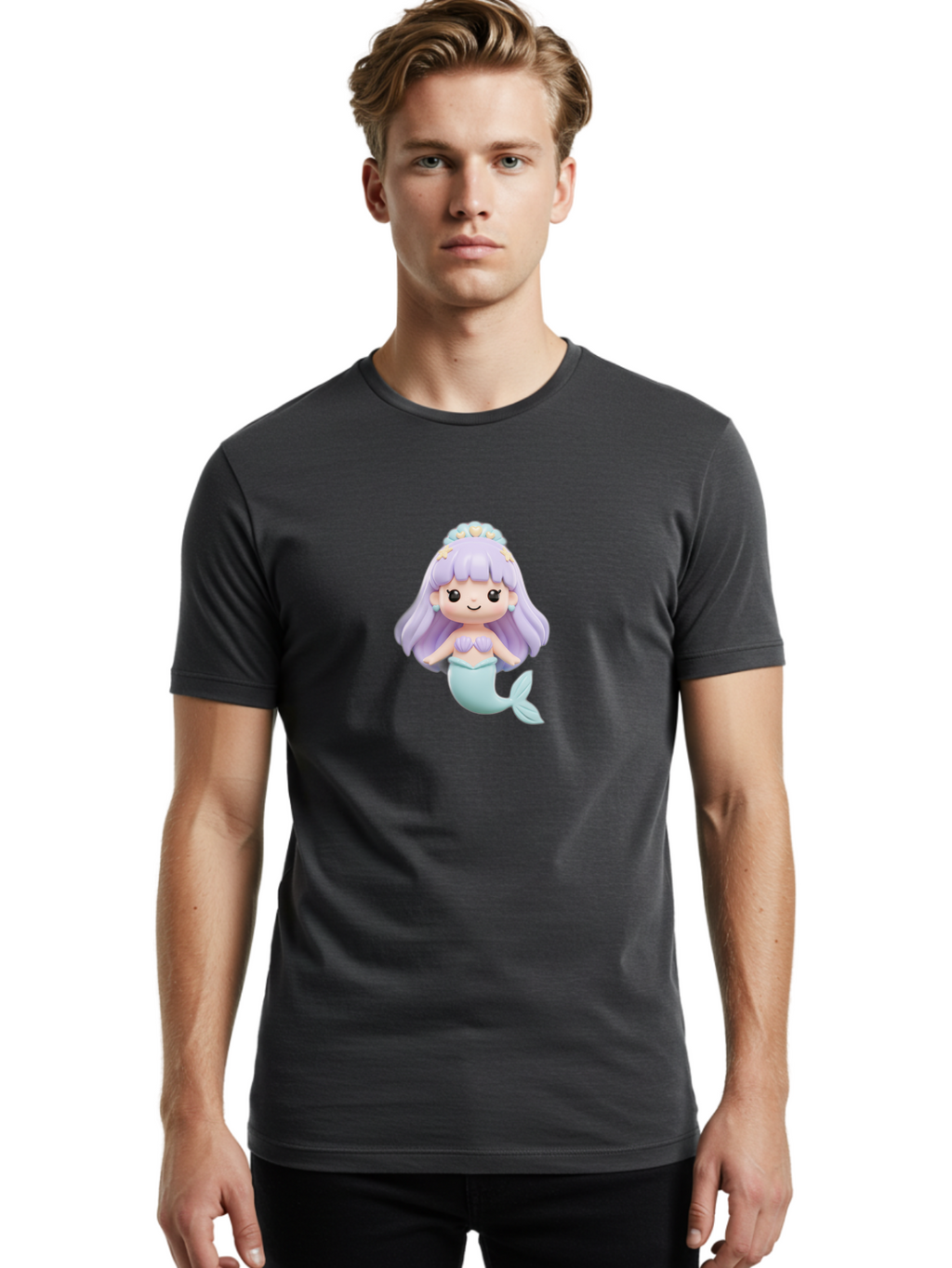 Mermaid-Figurine Men'S Graphic Tee, 100% Cotton, Comfortable Casual Summer Wear, Machine Washable, Vintage Camera, Old Camera, Antique Camera, Black Camera, Classic Photography, Photography Equipment, Nostalgic Device, Film Camera, Camera Art Baj102