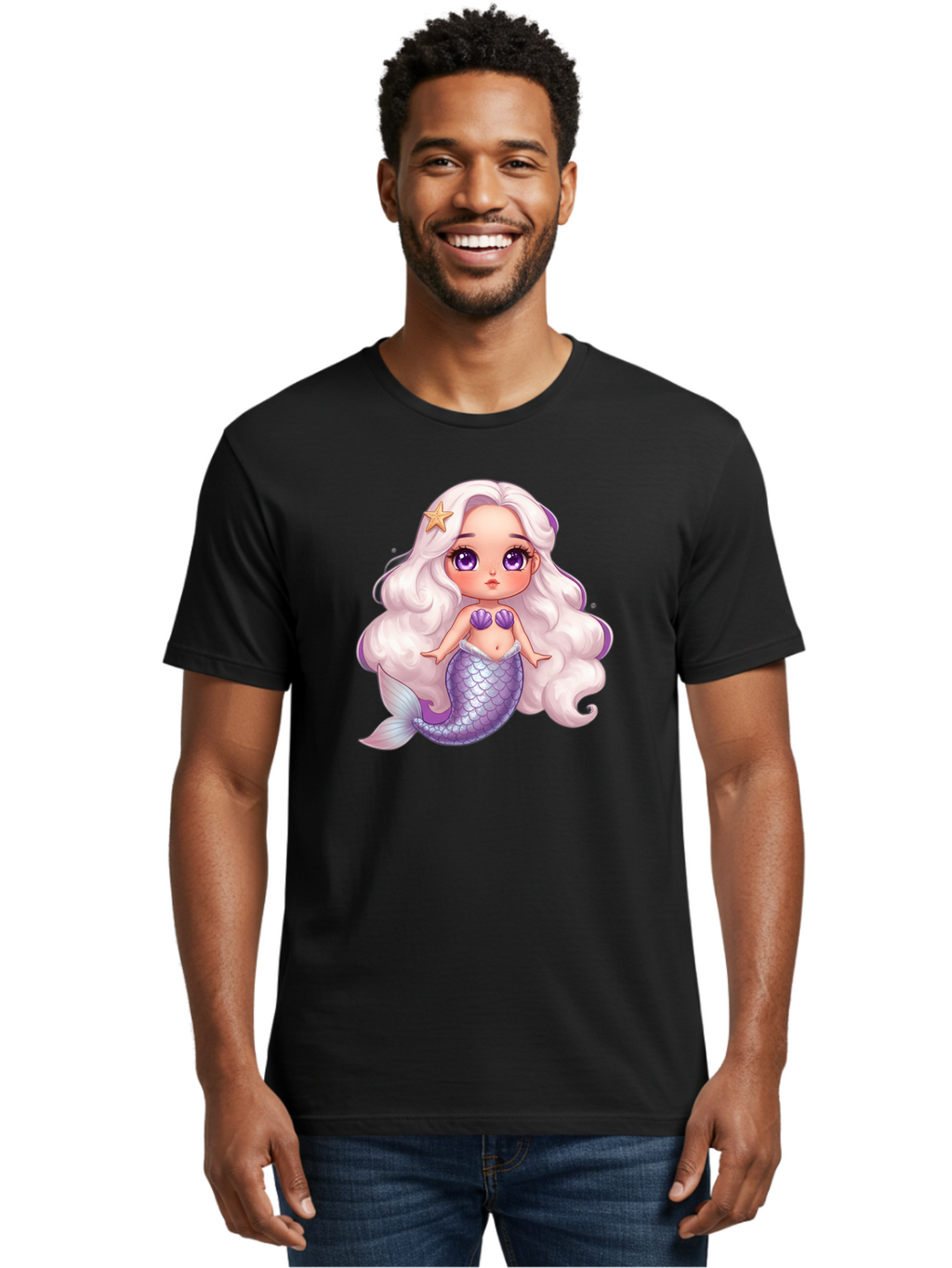 Mermaid-Girl-1 Men'S Graphic Tee, 100% Cotton, Comfortable Casual Summer Wear, Machine Washable, Vintage Camera, Old Camera, Antique Camera, Black Camera, Classic Photography, Photography Equipment, Nostalgic Device, Film Camera, Camera Art Baj103