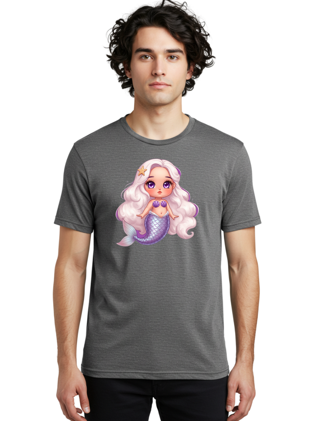 Mermaid-Girl-1 Men'S Graphic Tee, 100% Cotton, Comfortable Casual Summer Wear, Machine Washable, Vintage Camera, Old Camera, Antique Camera, Black Camera, Classic Photography, Photography Equipment, Nostalgic Device, Film Camera, Camera Art Baj103