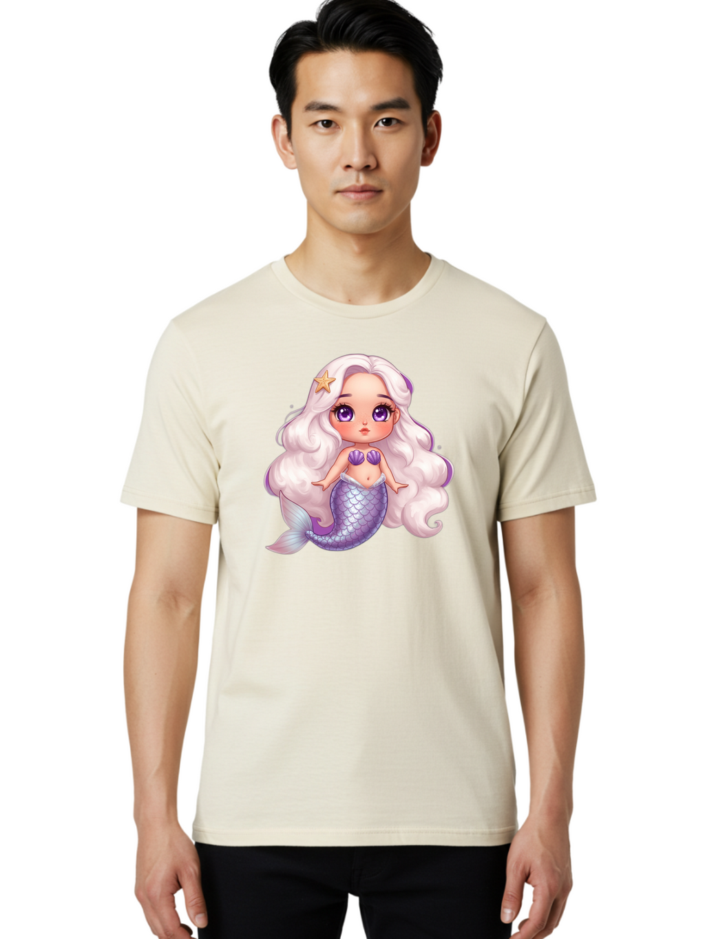 Mermaid-Girl-1 Men'S Graphic Tee, 100% Cotton, Comfortable Casual Summer Wear, Machine Washable, Vintage Camera, Old Camera, Antique Camera, Black Camera, Classic Photography, Photography Equipment, Nostalgic Device, Film Camera, Camera Art Baj103