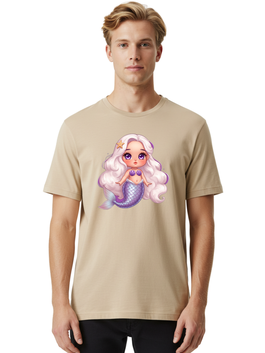 Mermaid-Girl-1 Men'S Graphic Tee, 100% Cotton, Comfortable Casual Summer Wear, Machine Washable, Vintage Camera, Old Camera, Antique Camera, Black Camera, Classic Photography, Photography Equipment, Nostalgic Device, Film Camera, Camera Art Baj103