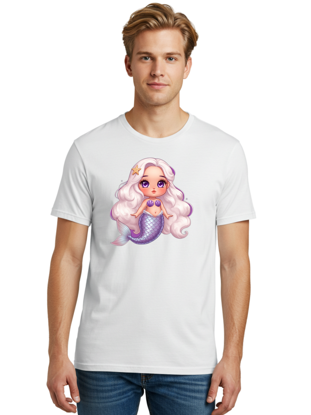 Mermaid-Girl-1 Men'S Graphic Tee, 100% Cotton, Comfortable Casual Summer Wear, Machine Washable, Vintage Camera, Old Camera, Antique Camera, Black Camera, Classic Photography, Photography Equipment, Nostalgic Device, Film Camera, Camera Art Baj103