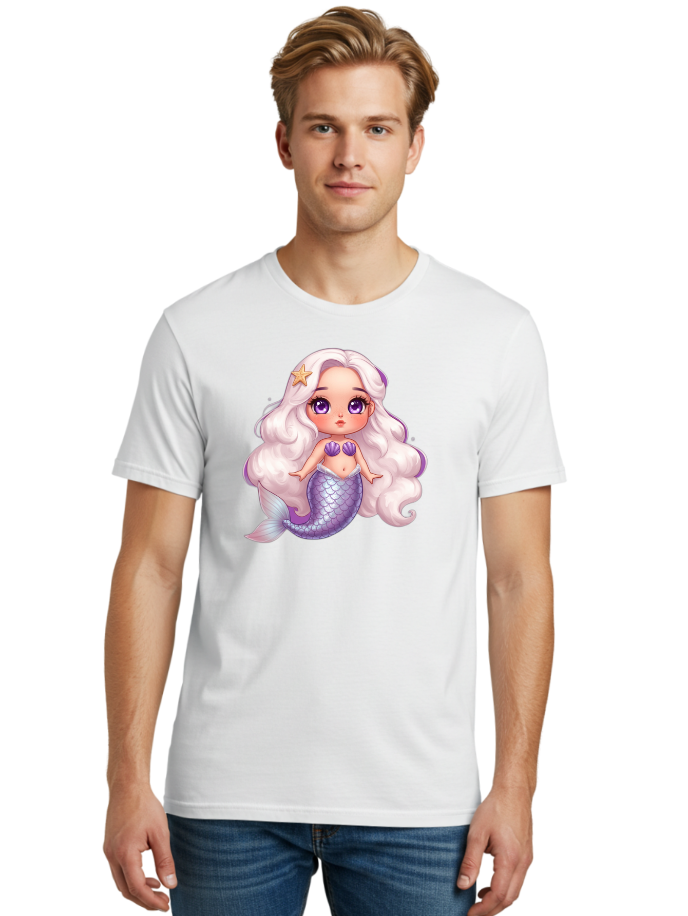 Mermaid-Girl-1 Men'S Graphic Tee, 100% Cotton, Comfortable Casual Summer Wear, Machine Washable, Vintage Camera, Old Camera, Antique Camera, Black Camera, Classic Photography, Photography Equipment, Nostalgic Device, Film Camera, Camera Art Baj103