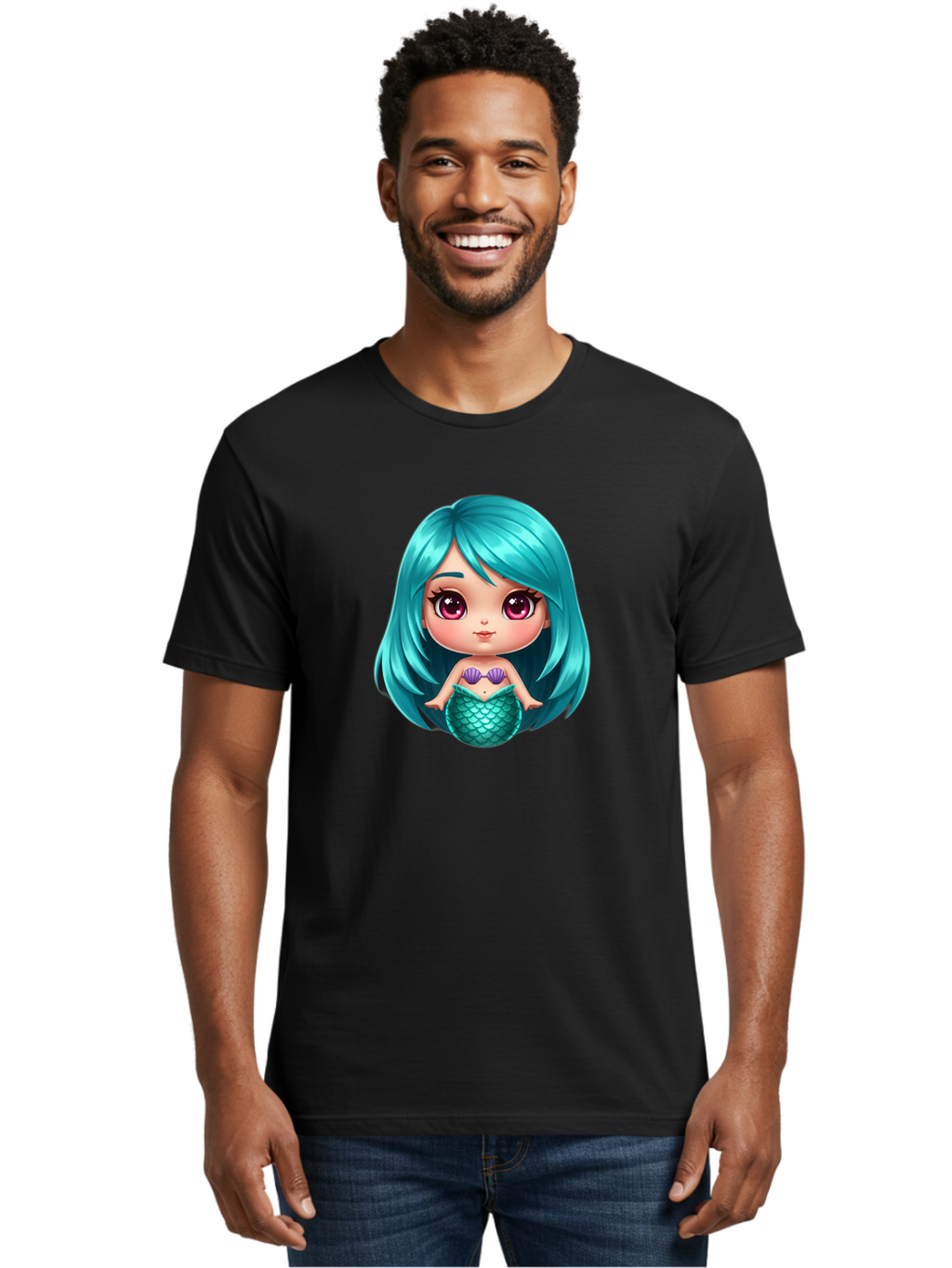 Mermaid-Girl-2 Men'S Graphic Tee, 100% Cotton, Comfortable Casual Summer Wear, Machine Washable, Vintage Camera, Old Camera, Antique Camera, Black Camera, Classic Photography, Photography Equipment, Nostalgic Device, Film Camera, Camera Art Baj104