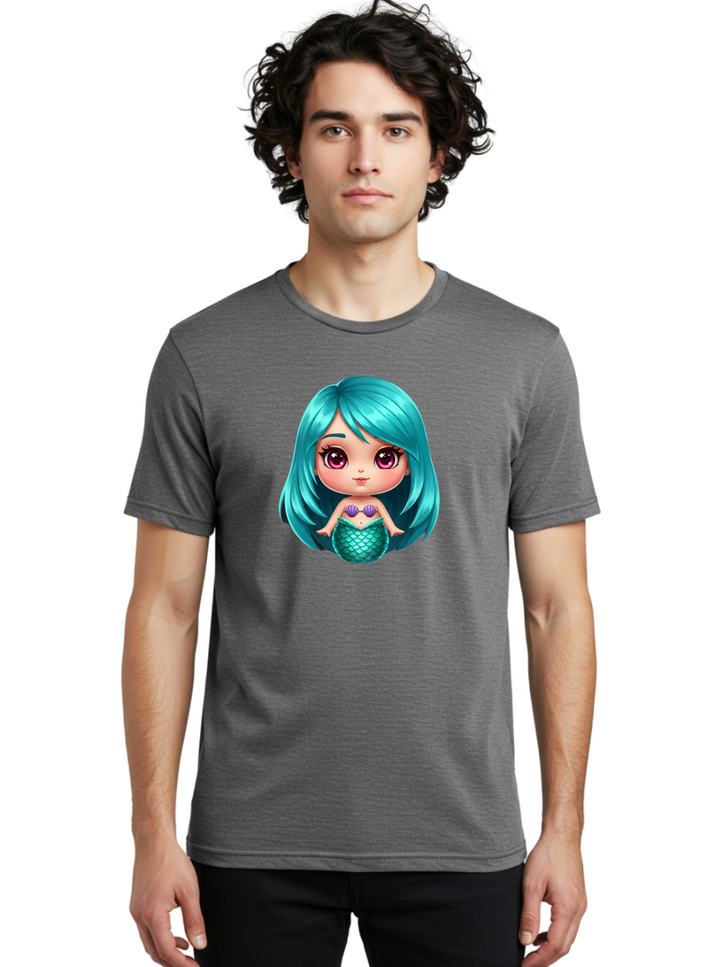Mermaid-Girl-2 Men'S Graphic Tee, 100% Cotton, Comfortable Casual Summer Wear, Machine Washable, Vintage Camera, Old Camera, Antique Camera, Black Camera, Classic Photography, Photography Equipment, Nostalgic Device, Film Camera, Camera Art Baj104