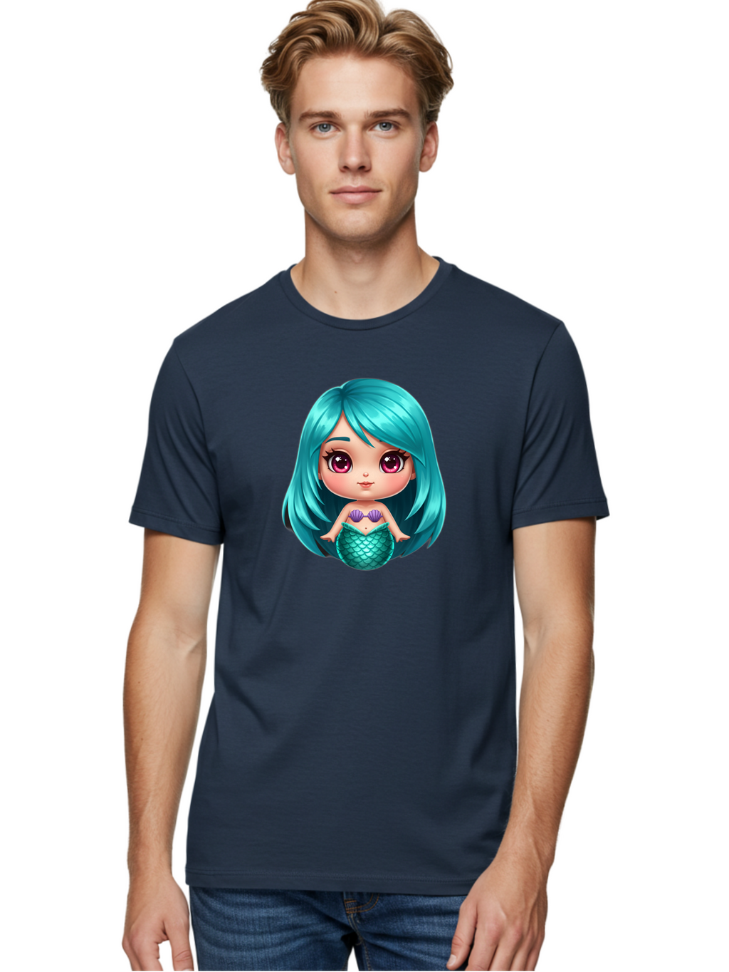 Mermaid-Girl-2 Men'S Graphic Tee, 100% Cotton, Comfortable Casual Summer Wear, Machine Washable, Vintage Camera, Old Camera, Antique Camera, Black Camera, Classic Photography, Photography Equipment, Nostalgic Device, Film Camera, Camera Art Baj104