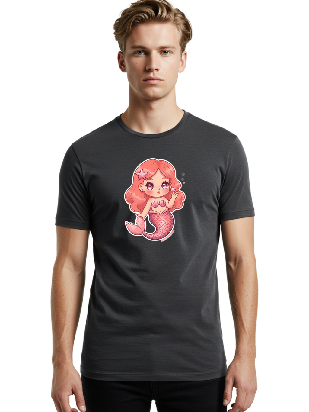 Mermaid-Girl-3 Men'S Graphic Tee, 100% Cotton, Comfortable Casual Summer Wear, Machine Washable, Vintage Camera, Old Camera, Antique Camera, Black Camera, Classic Photography, Photography Equipment, Nostalgic Device, Film Camera, Camera Art Baj105