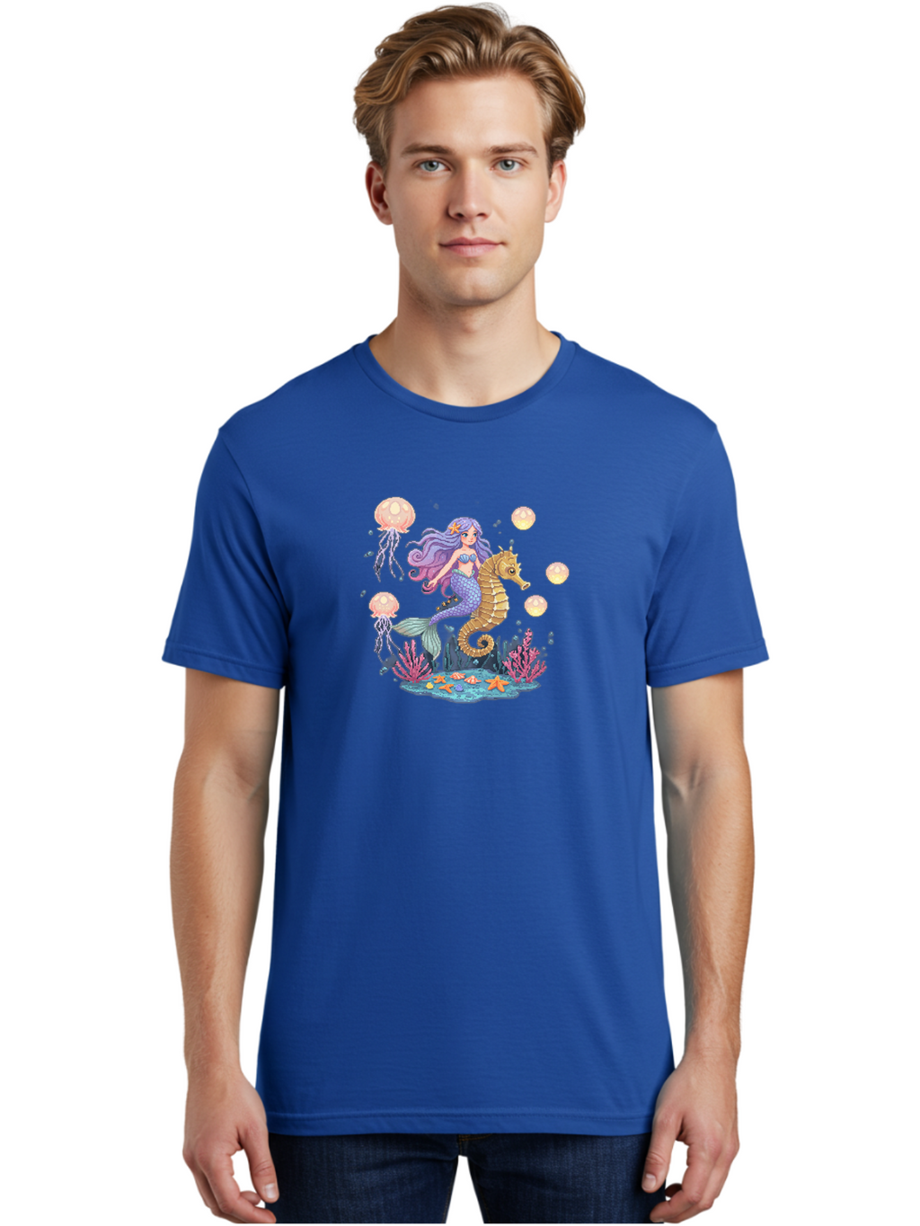 Mermaid-Riding-Seahorse Men'S Graphic Tee, 100% Cotton, Comfortable Casual Summer Wear, Machine Washable, Vintage Camera, Old Camera, Antique Camera, Black Camera, Classic Photography, Photography Equipment, Nostalgic Device, Film Camera, Baj109