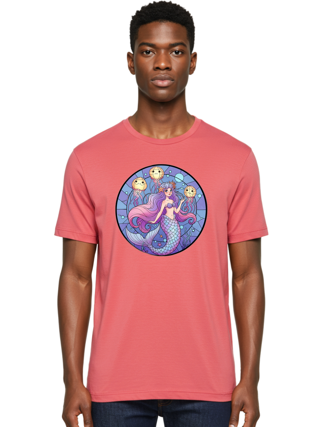 Mermaid-With-Jellyfish Men'S Graphic Tee, 100% Cotton, Comfortable Casual Summer Wear, Machine Washable, Vintage Camera, Old Camera, Antique Camera, Black Camera, Classic Photography, Photography Equipment, Nostalgic Device, Film Camera, Baj111