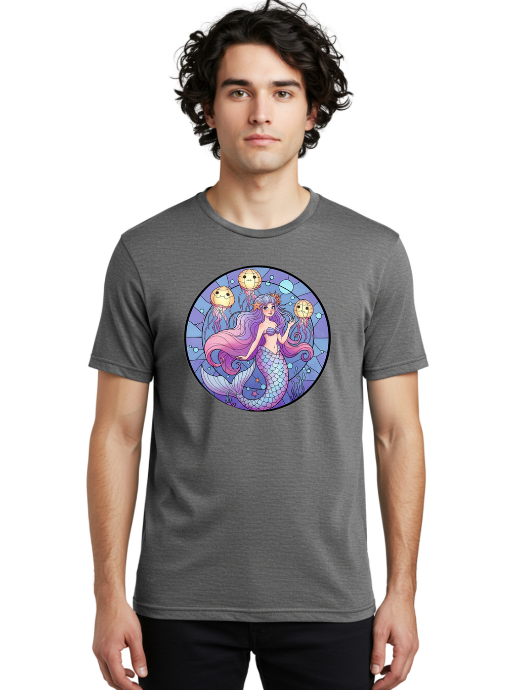 Mermaid-With-Jellyfish Men'S Graphic Tee, 100% Cotton, Comfortable Casual Summer Wear, Machine Washable, Vintage Camera, Old Camera, Antique Camera, Black Camera, Classic Photography, Photography Equipment, Nostalgic Device, Film Camera, Baj111