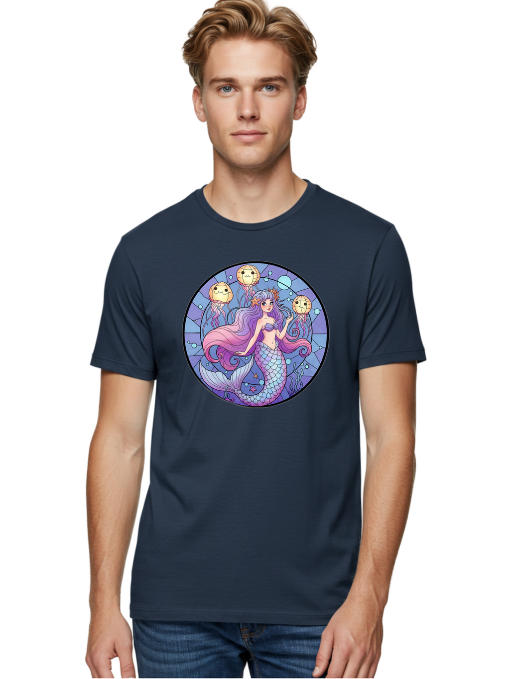Mermaid-With-Jellyfish Men'S Graphic Tee, 100% Cotton, Comfortable Casual Summer Wear, Machine Washable, Vintage Camera, Old Camera, Antique Camera, Black Camera, Classic Photography, Photography Equipment, Nostalgic Device, Film Camera, Baj111