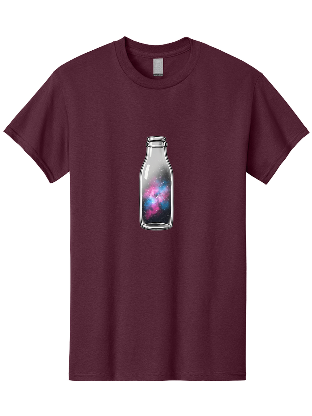Milk-Bottle-With-Galaxy Men'S Graphic Tee, 100% Cotton, Comfortable Casual Summer Wear, Machine Washable, Vintage Camera, Old Camera, Antique Camera, Black Camera, Classic Photography, Photography Equipment, Nostalgic Device, Film Camera, Baj117