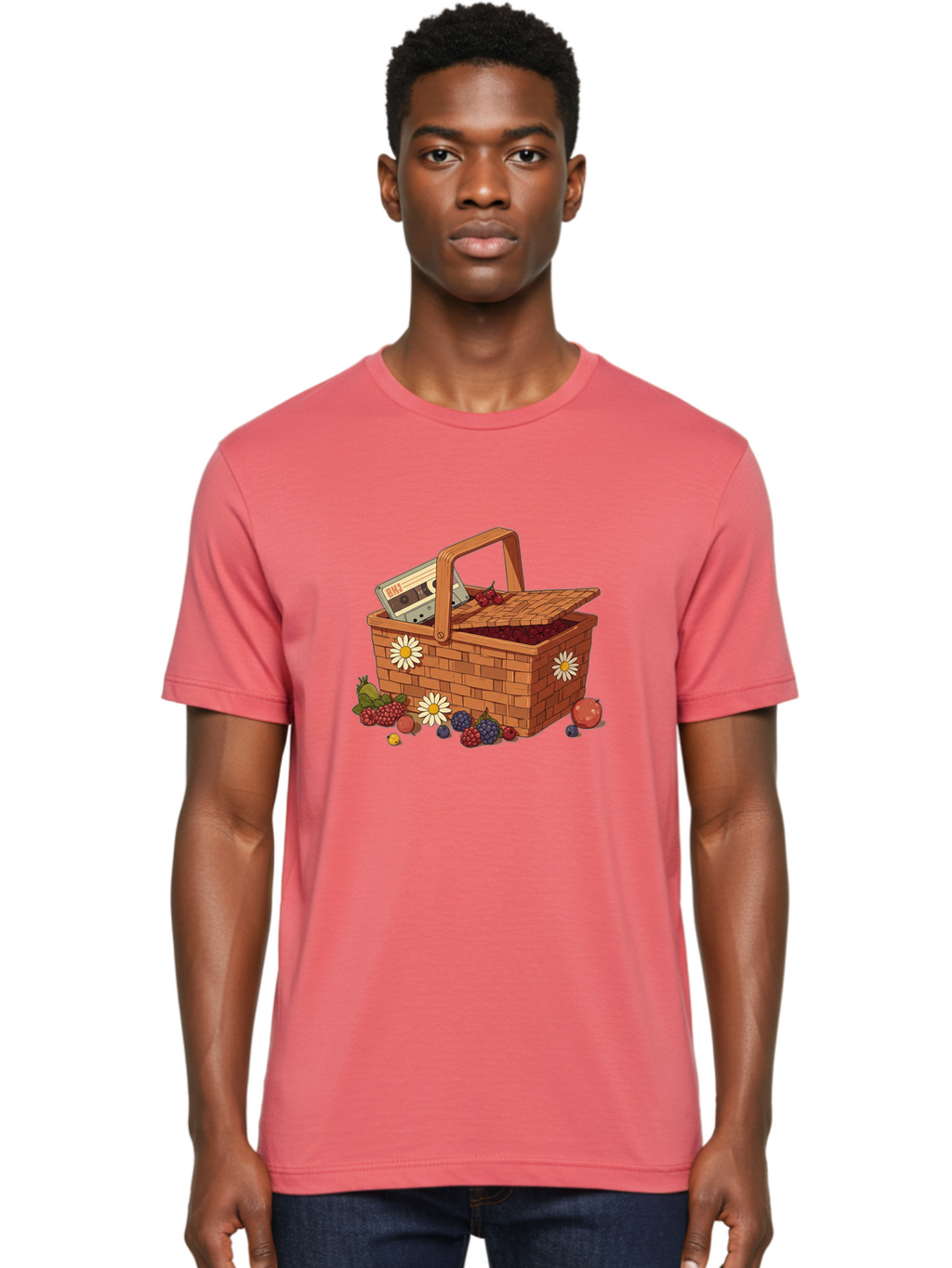 Ohl-Cassette-Picnic-Basket Men'S Graphic Tee, 100% Cotton, Comfortable Casual Summer Wear, Machine Washable, Vintage Camera, Old Camera, Antique Camera, Black Camera, Classic Photography, Photography Equipment, Nostalgic Device, Film Camera, Baj130