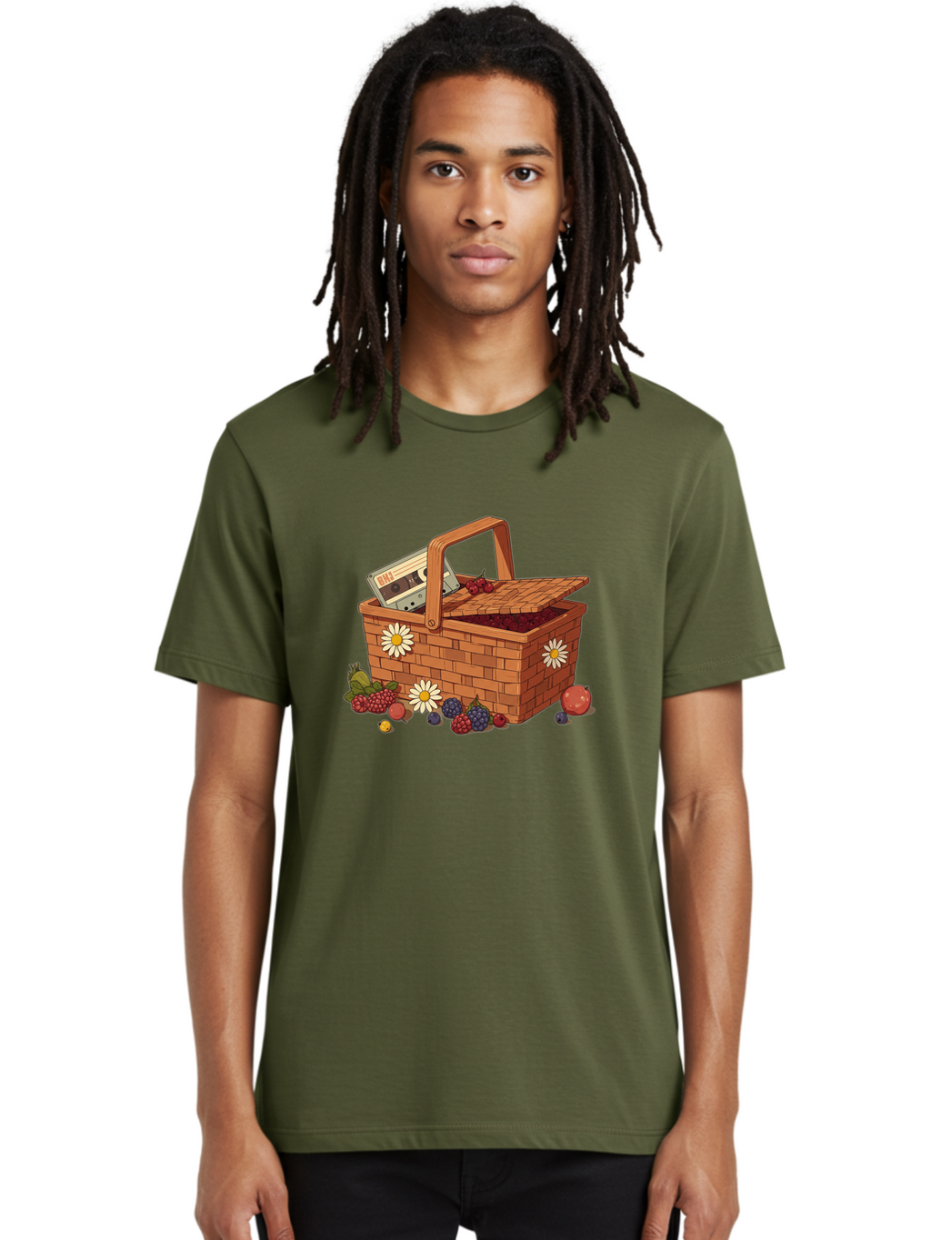 Ohl-Cassette-Picnic-Basket Men'S Graphic Tee, 100% Cotton, Comfortable Casual Summer Wear, Machine Washable, Vintage Camera, Old Camera, Antique Camera, Black Camera, Classic Photography, Photography Equipment, Nostalgic Device, Film Camera, Baj130
