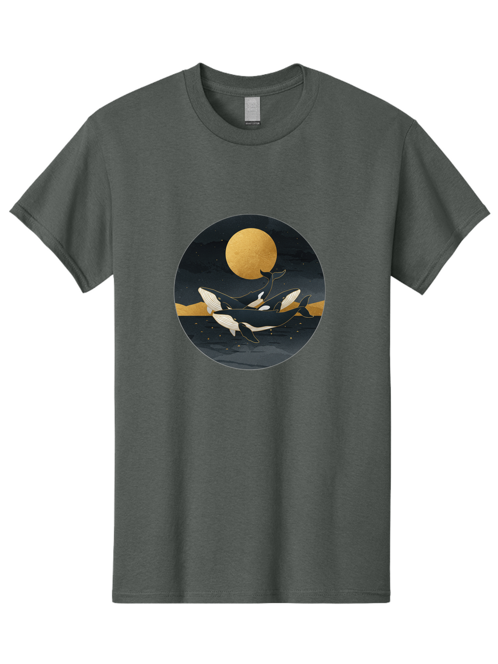 Orca-Whales-Under-Moon Men'S Graphic Tee, 100% Cotton, Comfortable Casual Summer Wear, Machine Washable, Vintage Camera, Old Camera, Antique Camera, Black Camera, Classic Photography, Photography Equipment, Nostalgic Device, Film Camera, Baj135