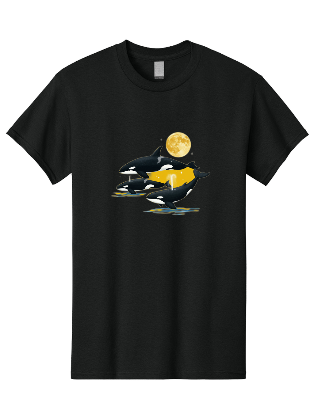 Orcas-Under-Moon Men'S Graphic Tee, 100% Cotton, Comfortable Casual Summer Wear, Machine Washable, Vintage Camera, Old Camera, Antique Camera, Black Camera, Classic Photography, Photography Equipment, Nostalgic Device, Film Camera, Camera Art Baj138