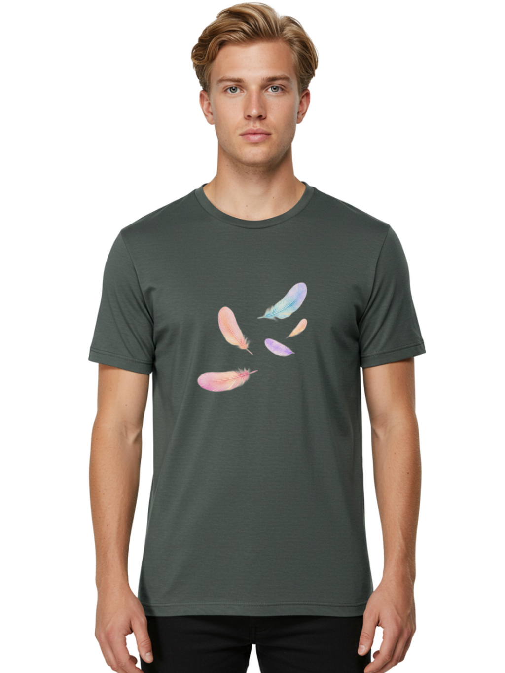 Pastel-Feathers Men'S Graphic Tee, 100% Cotton, Comfortable Casual Summer Wear, Machine Washable, Vintage Camera, Old Camera, Antique Camera, Black Camera, Classic Photography, Photography Equipment, Nostalgic Device, Film Camera, Camera Art Baj145