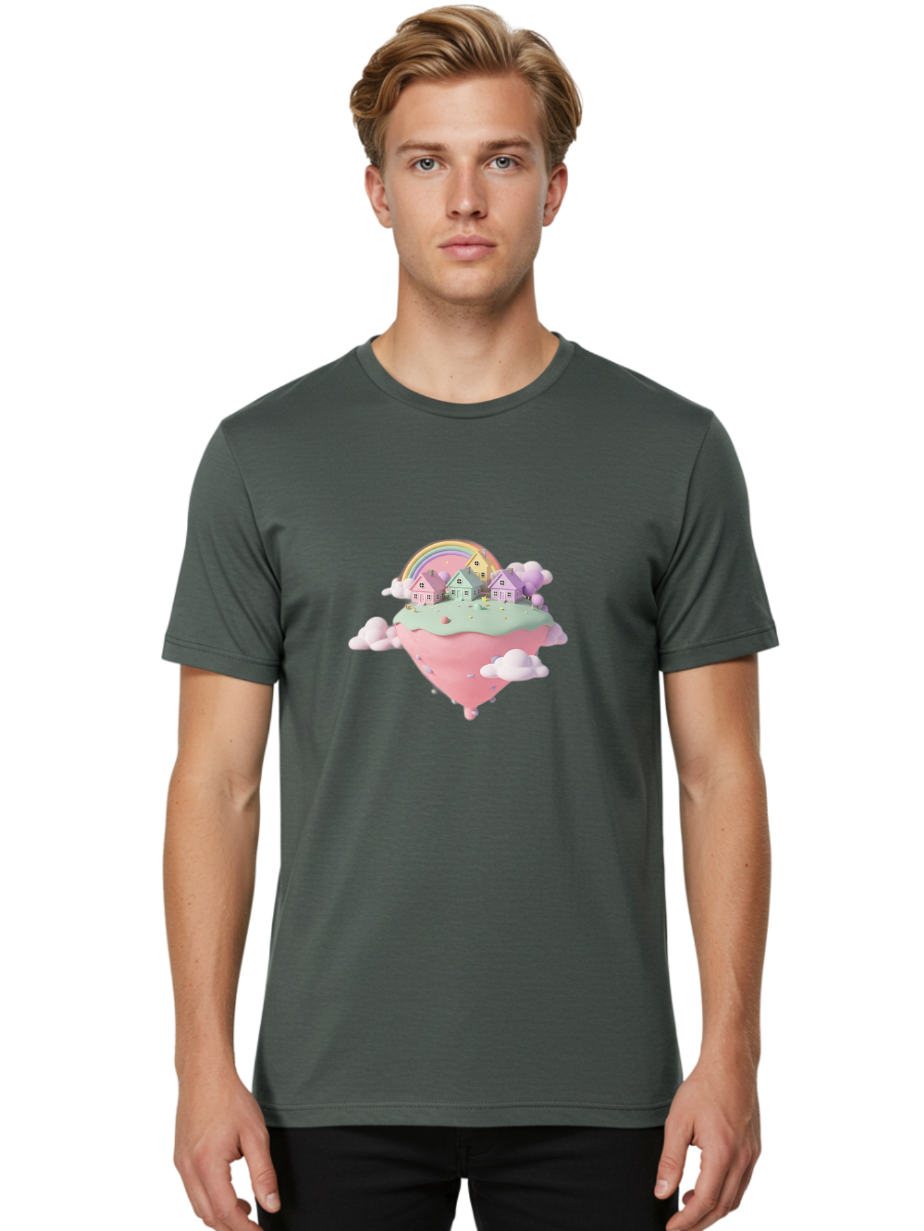 Pastel-Rainbow-Houses Men'S Graphic Tee, 100% Cotton, Comfortable Casual Summer Wear, Machine Washable, Vintage Camera, Old Camera, Antique Camera, Black Camera, Classic Photography, Photography Equipment, Nostalgic Device, Film Camera, Baj146