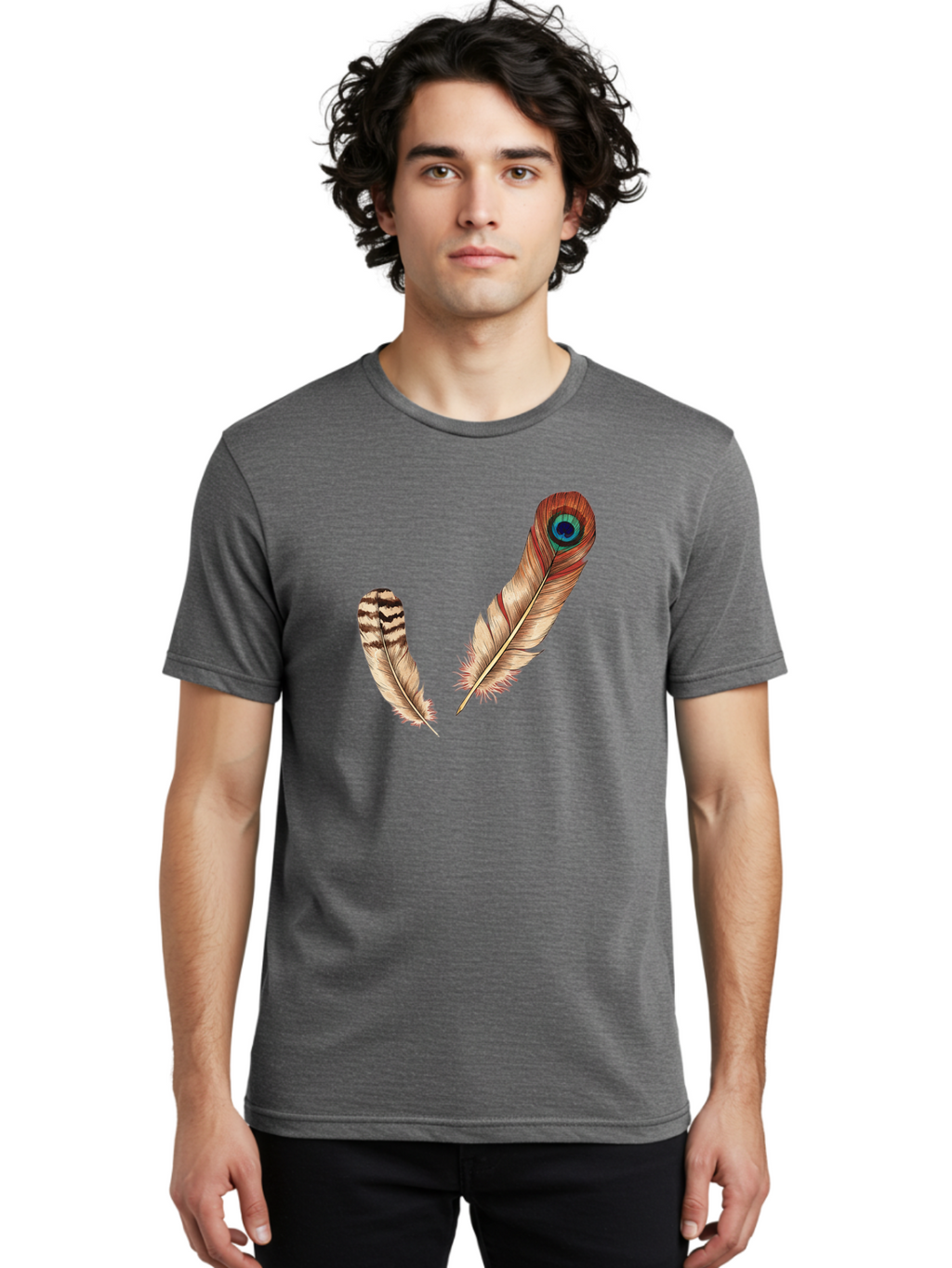 Peacock-Feathers-4 Men'S Graphic Tee, 100% Cotton, Comfortable Casual Summer Wear, Machine Washable, Vintage Camera, Old Camera, Antique Camera, Black Camera, Classic Photography, Photography Equipment, Nostalgic Device, Film Camera, Baj154