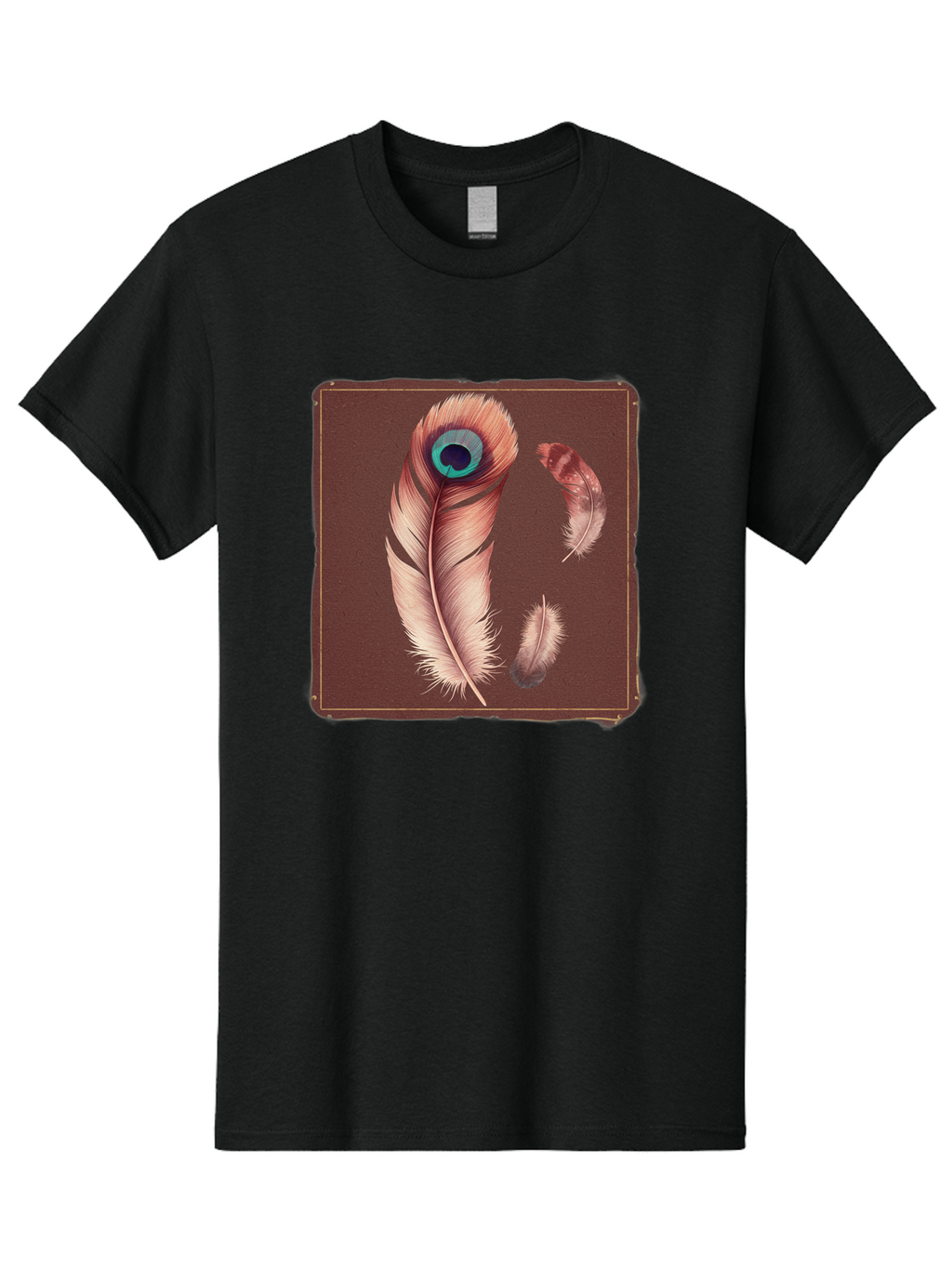 Peacock-Feathers-5 Men'S Graphic Tee, 100% Cotton, Comfortable Casual Summer Wear, Machine Washable, Vintage Camera, Old Camera, Antique Camera, Black Camera, Classic Photography, Photography Equipment, Nostalgic Device, Film Camera, Baj155