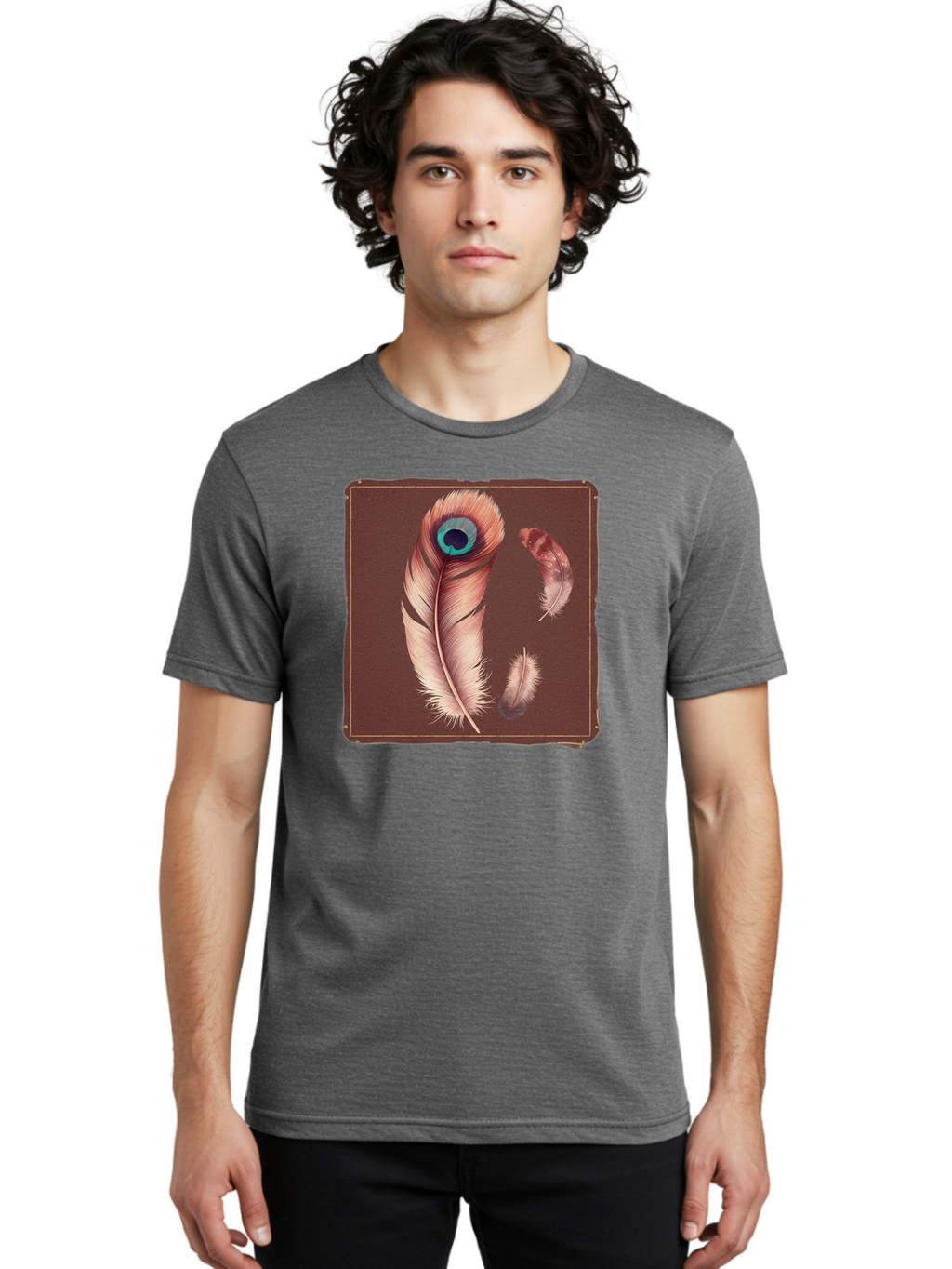 Peacock-Feathers-5 Men'S Graphic Tee, 100% Cotton, Comfortable Casual Summer Wear, Machine Washable, Vintage Camera, Old Camera, Antique Camera, Black Camera, Classic Photography, Photography Equipment, Nostalgic Device, Film Camera, Baj155