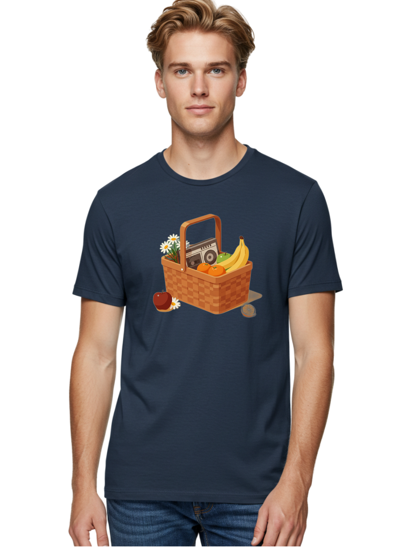 Picnic-Basket-2 Men'S Graphic Tee, 100% Cotton, Comfortable Casual Summer Wear, Machine Washable, Vintage Camera, Old Camera, Antique Camera, Black Camera, Classic Photography, Photography Equipment, Nostalgic Device, Film Camera, Camera Art Baj161