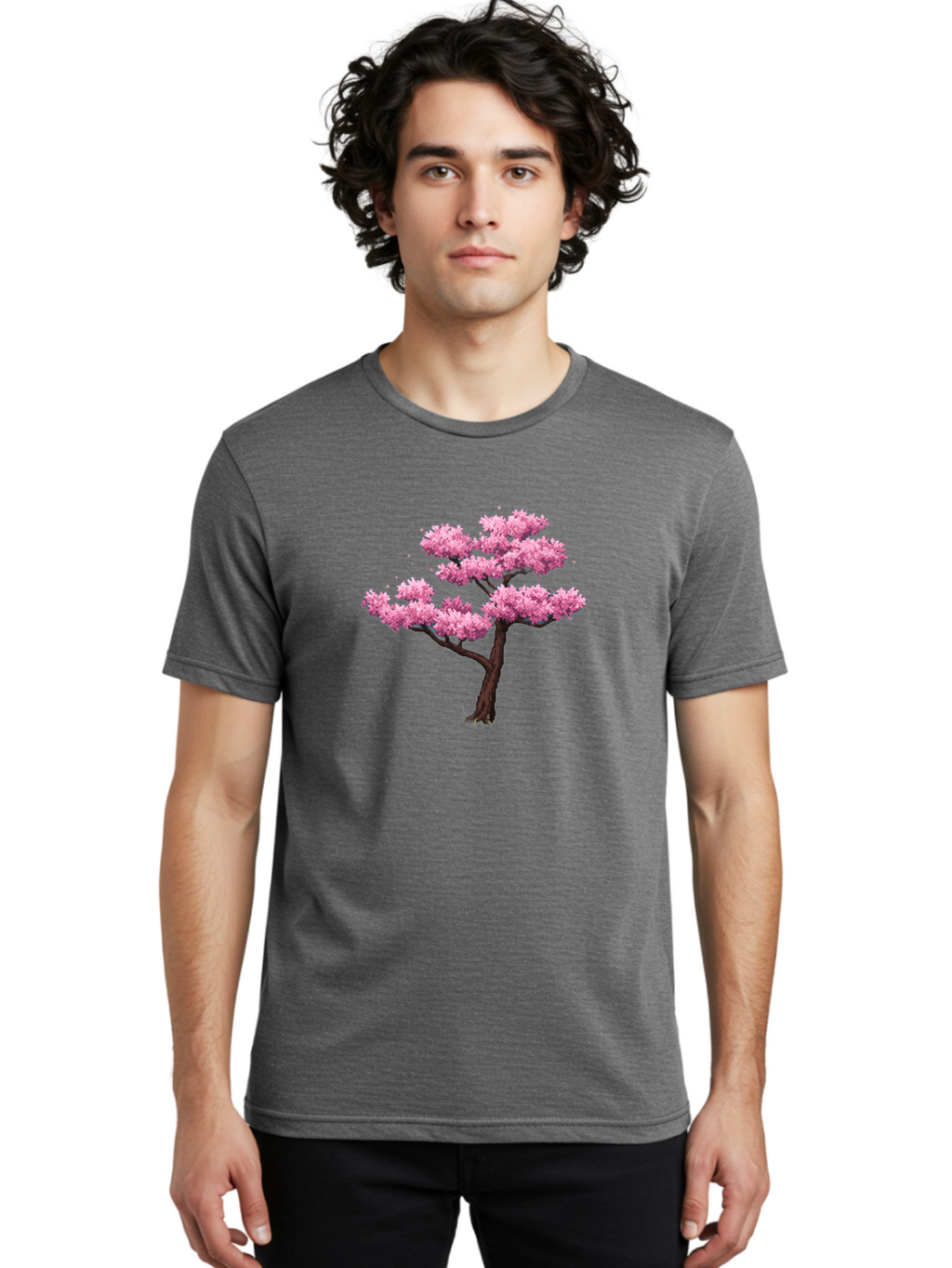 Pink-Cherry-Blossom-Tree-2 Men'S Graphic Tee, 100% Cotton, Comfortable Casual Summer Wear, Machine Washable, Vintage Camera, Old Camera, Antique Camera, Black Camera, Classic Photography, Photography Equipment, Nostalgic Device, Film Camera, Baj167
