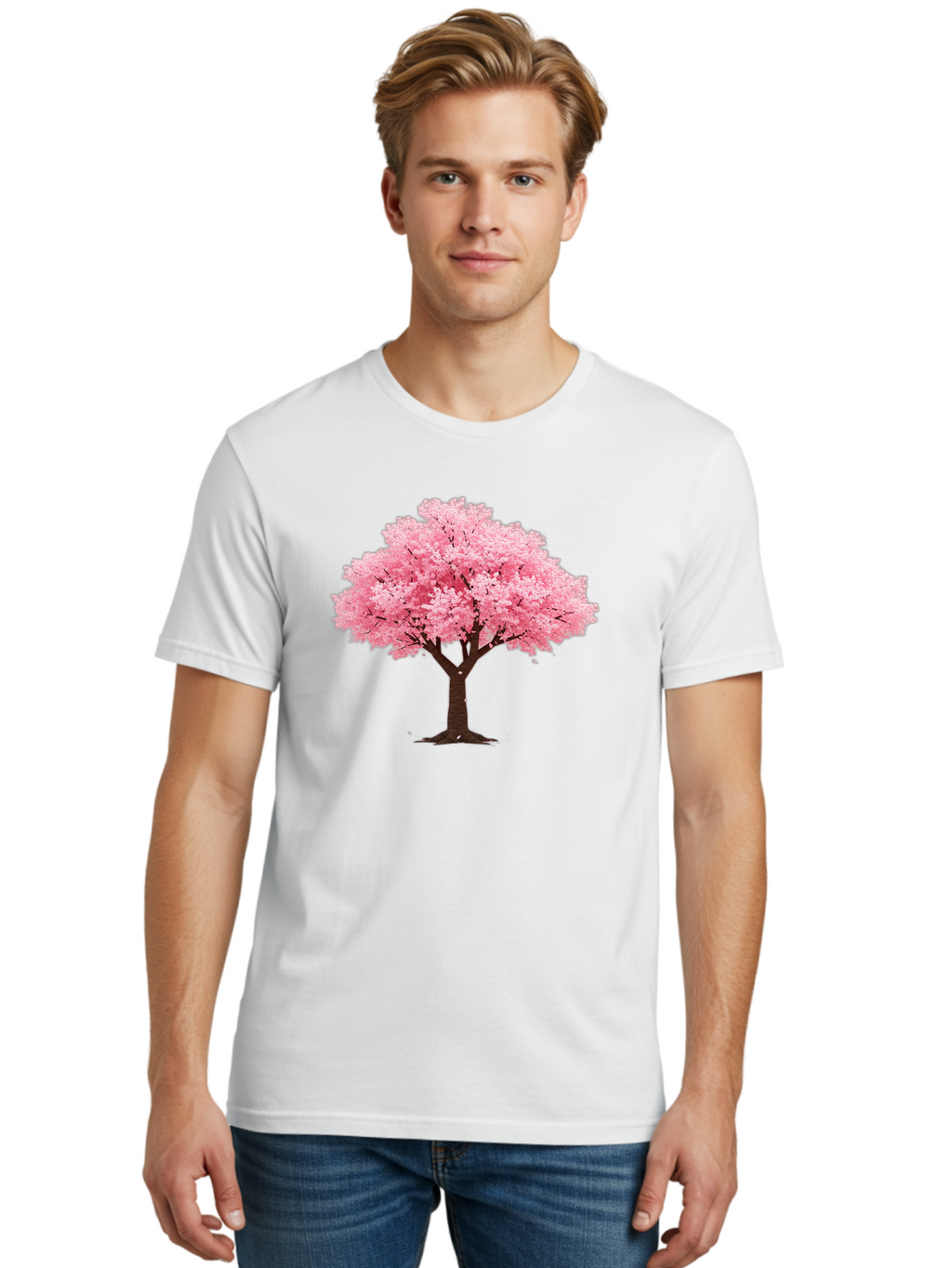 Pink-Cherry-Blossom-Tree Men'S Graphic Tee, 100% Cotton, Comfortable Casual Summer Wear, Machine Washable, Vintage Camera, Old Camera, Antique Camera, Black Camera, Classic Photography, Photography Equipment, Nostalgic Device, Film Camera, Baj168