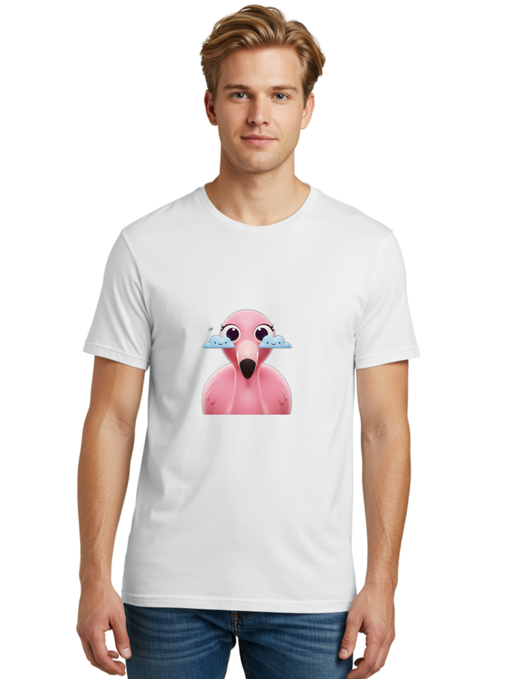 Pink-Flamingo-4 Men'S Graphic Tee, 100% Cotton, Comfortable Casual Summer Wear, Machine Washable, Vintage Camera, Old Camera, Antique Camera, Black Camera, Classic Photography, Photography Equipment, Nostalgic Device, Film Camera, Camera Art Baj179