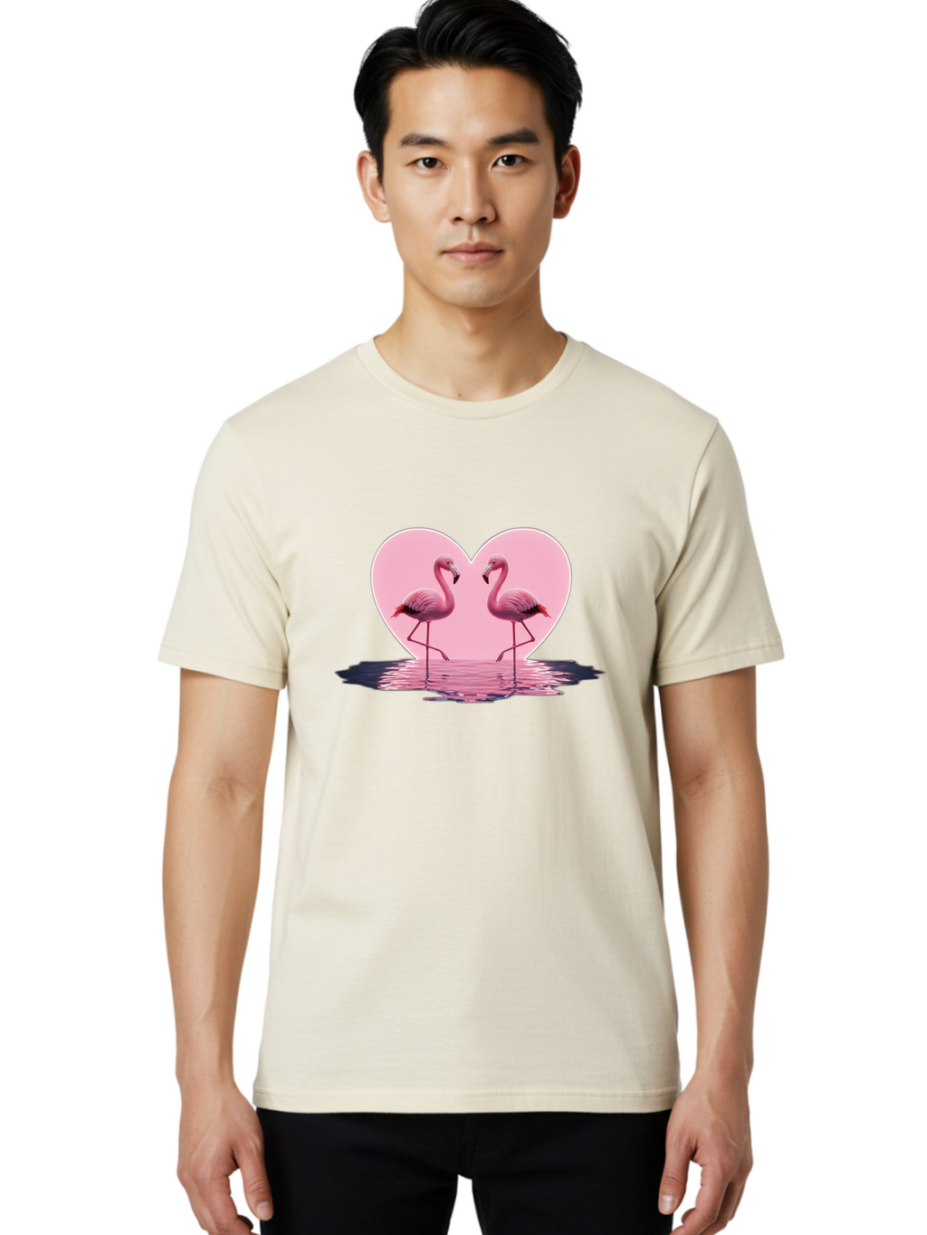 Pink-Flamingos-Heart-2 Men'S Graphic Tee, 100% Cotton, Comfortable Casual Summer Wear, Machine Washable, Vintage Camera, Old Camera, Antique Camera, Black Camera, Classic Photography, Photography Equipment, Nostalgic Device, Film Camera, Baj186