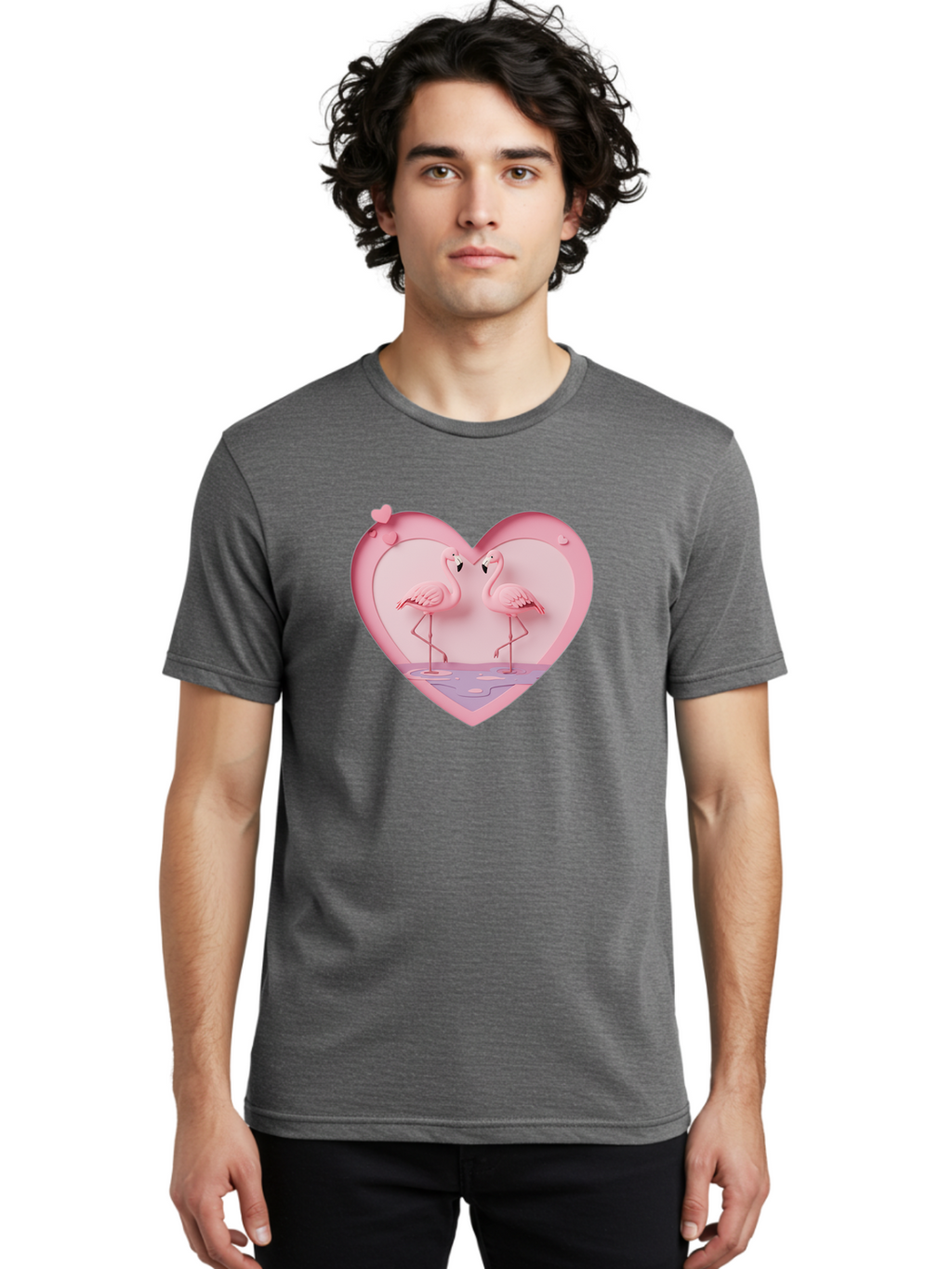 Pink-Flamingos-Heart Men'S Graphic Tee, 100% Cotton, Comfortable Casual Summer Wear, Machine Washable, Vintage Camera, Old Camera, Antique Camera, Black Camera, Classic Photography, Photography Equipment, Nostalgic Device, Film Camera, Baj187
