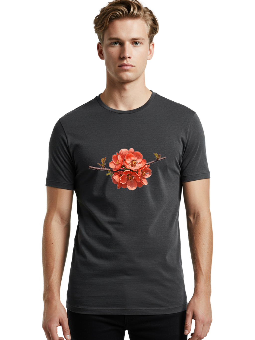 Pink-Flowers-1 Men'S Graphic Tee, 100% Cotton, Comfortable Casual Summer Wear, Machine Washable, Vintage Camera, Old Camera, Antique Camera, Black Camera, Classic Photography, Photography Equipment, Nostalgic Device, Film Camera, Camera Art Baj190