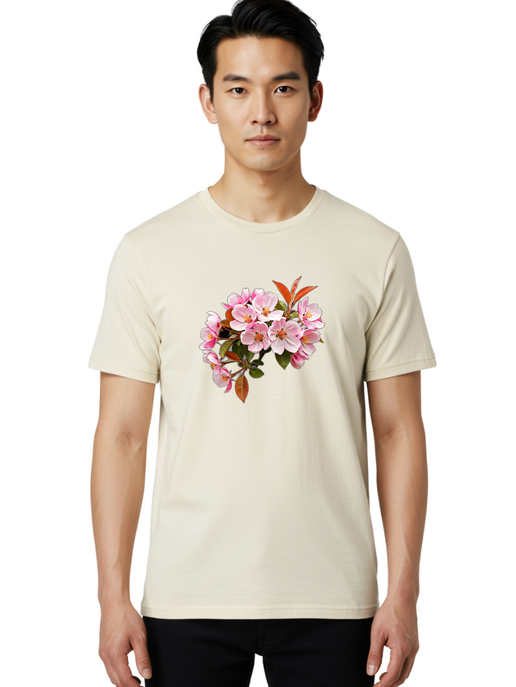 Pink-Flowers-2 Men'S Graphic Tee, 100% Cotton, Comfortable Casual Summer Wear, Machine Washable, Vintage Camera, Old Camera, Antique Camera, Black Camera, Classic Photography, Photography Equipment, Nostalgic Device, Film Camera, Camera Art Baj191