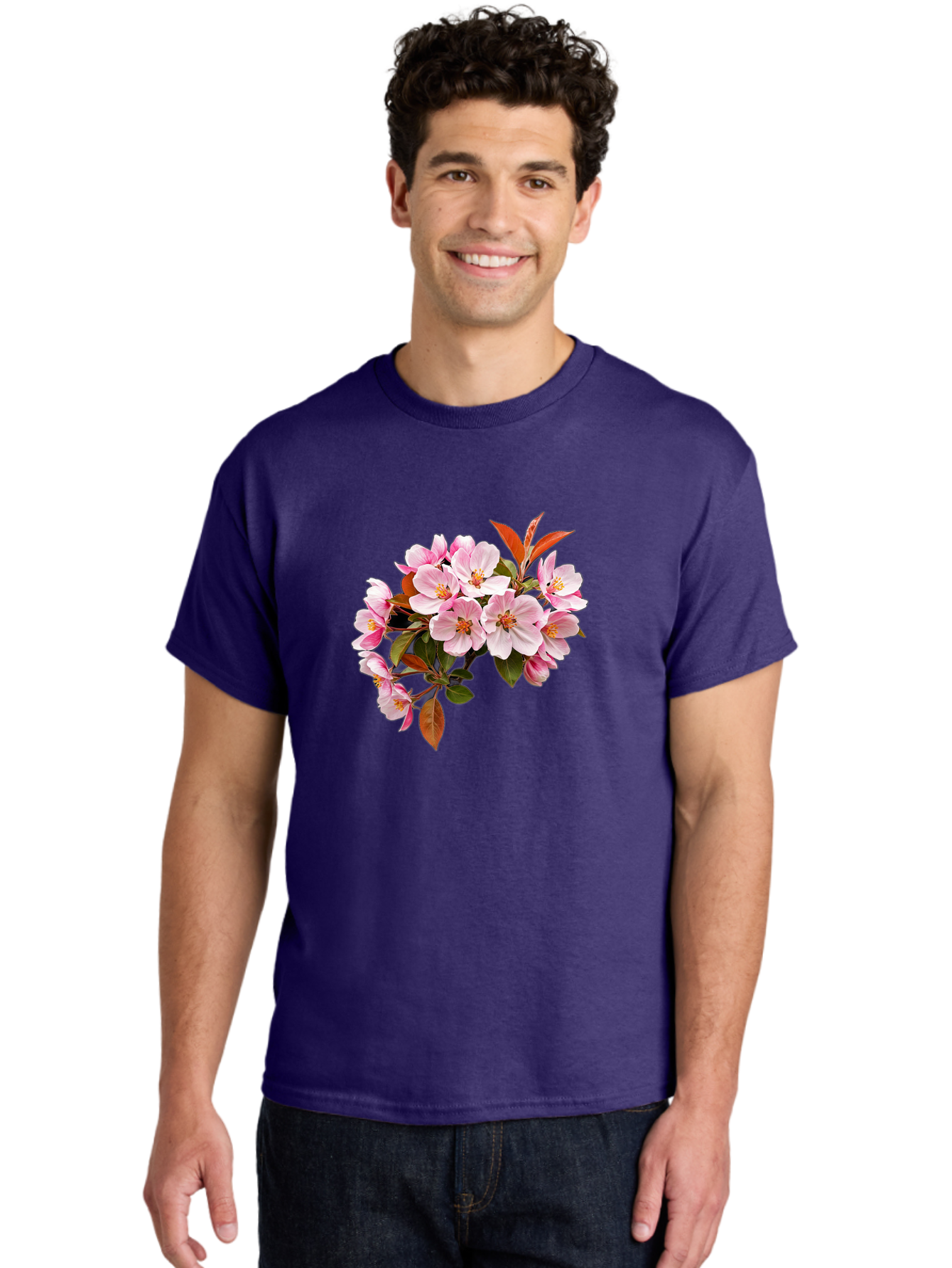 Pink-Flowers-2 Men'S Graphic Tee, 100% Cotton, Comfortable Casual Summer Wear, Machine Washable, Vintage Camera, Old Camera, Antique Camera, Black Camera, Classic Photography, Photography Equipment, Nostalgic Device, Film Camera, Camera Art Baj191