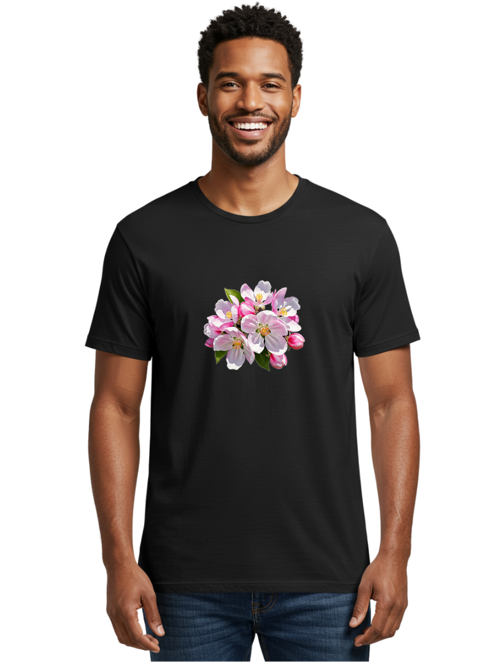 Pink-Flowers-3 Men'S Graphic Tee, 100% Cotton, Comfortable Casual Summer Wear, Machine Washable, Vintage Camera, Old Camera, Antique Camera, Black Camera, Classic Photography, Photography Equipment, Nostalgic Device, Film Camera, Camera Art Baj192