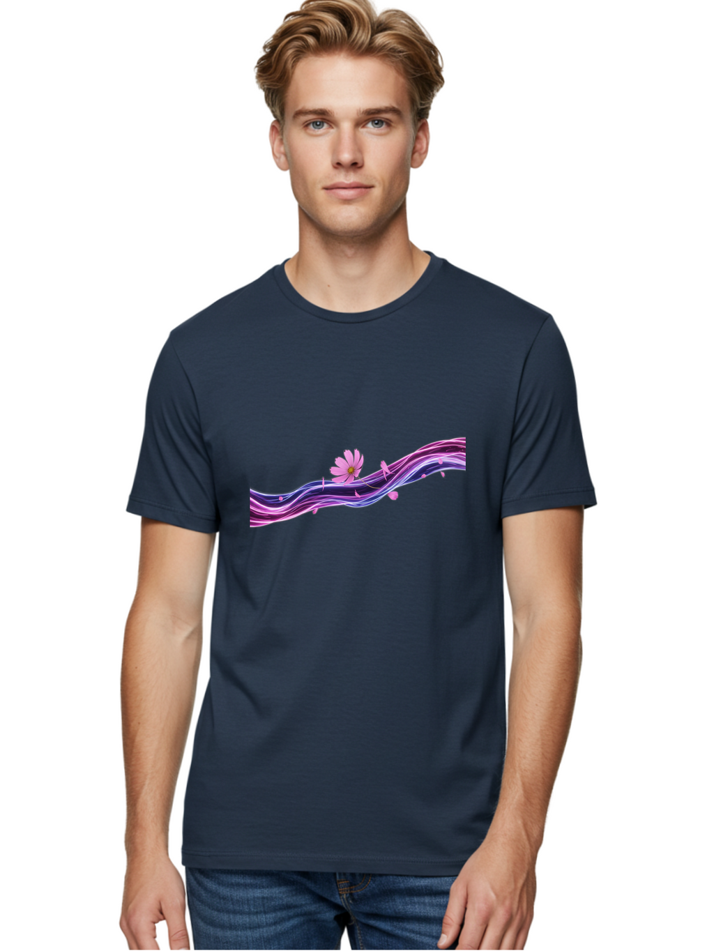 Pink-Fluid-Flower Men'S Graphic Tee, 100% Cotton, Comfortable Casual Summer Wear, Machine Washable, Vintage Camera, Old Camera, Antique Camera, Black Camera, Classic Photography, Photography Equipment, Nostalgic Device, Film Camera, Camera Art Baj194