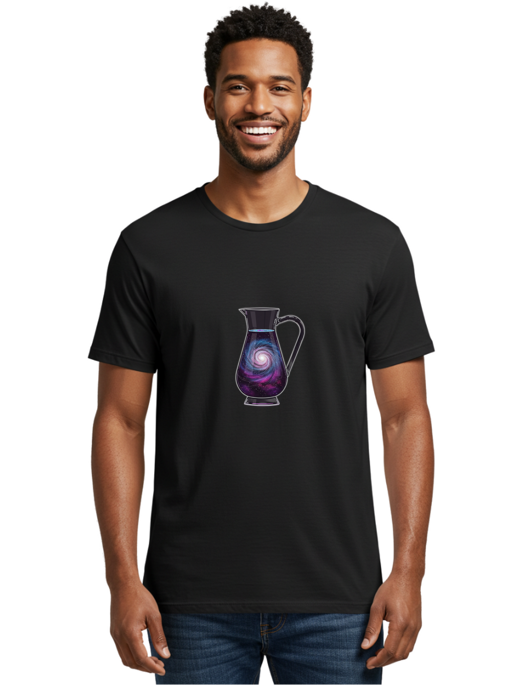 Pitcher-With-Galaxy Men'S Graphic Tee, 100% Cotton, Comfortable Casual Summer Wear, Machine Washable, Vintage Camera, Old Camera, Antique Camera, Black Camera, Classic Photography, Photography Equipment, Nostalgic Device, Film Camera, Baj198