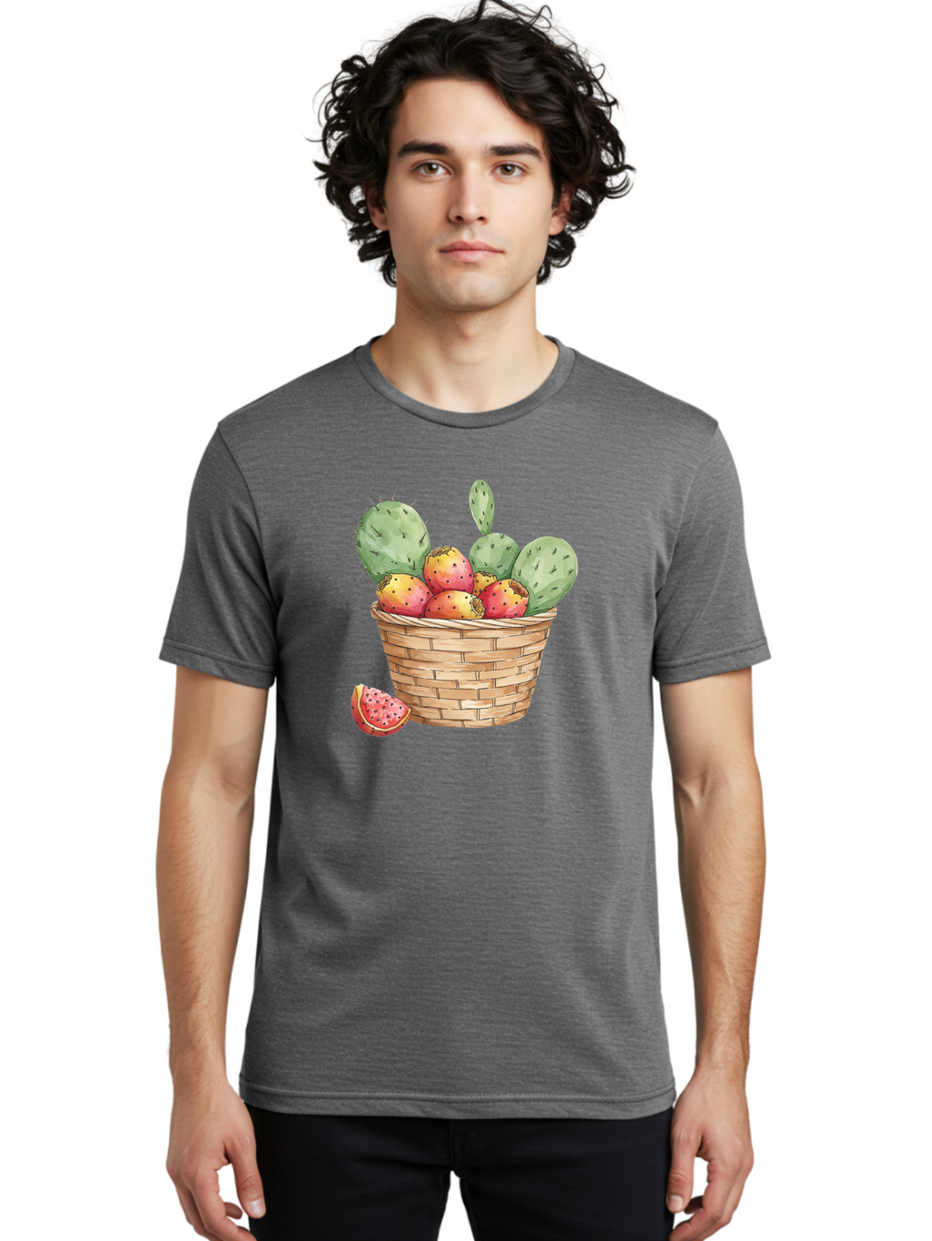Prickly-Pears-Basket Men'S Graphic Tee, 100% Cotton, Comfortable Casual Summer Wear, Machine Washable, Vintage Camera, Old Camera, Antique Camera, Black Camera, Classic Photography, Photography Equipment, Nostalgic Device, Film Camera, Baj200