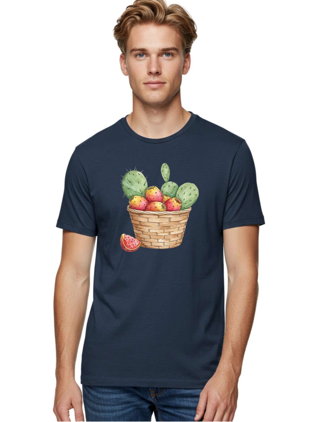 Prickly-Pears-Basket Men'S Graphic Tee, 100% Cotton, Comfortable Casual Summer Wear, Machine Washable, Vintage Camera, Old Camera, Antique Camera, Black Camera, Classic Photography, Photography Equipment, Nostalgic Device, Film Camera, Baj200