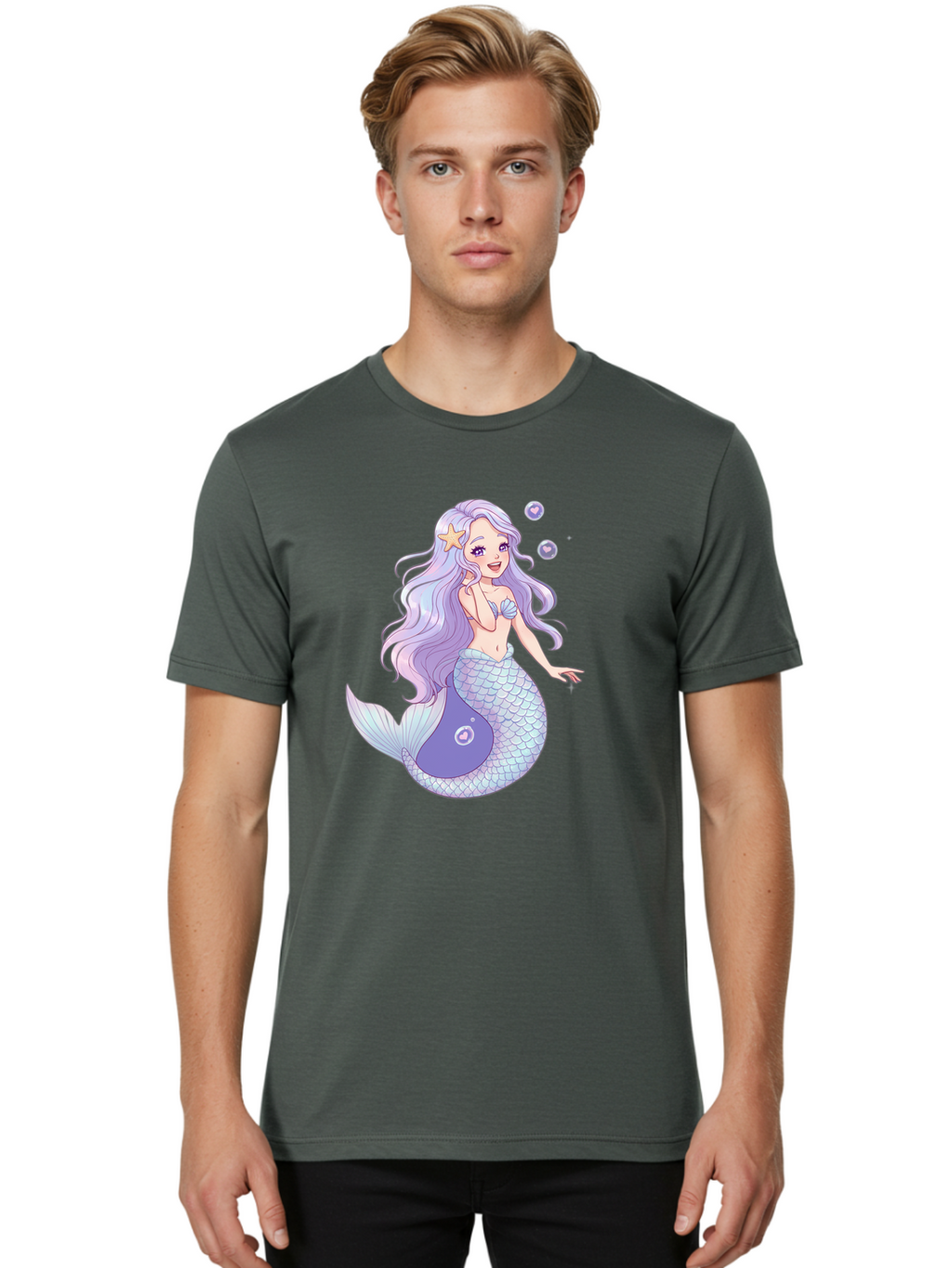 Purple-Mermaid-1 Men'S Graphic Tee, 100% Cotton, Comfortable Casual Summer Wear, Machine Washable, Vintage Camera, Old Camera, Antique Camera, Black Camera, Classic Photography, Photography Equipment, Nostalgic Device, Film Camera, Camera Art Baj203