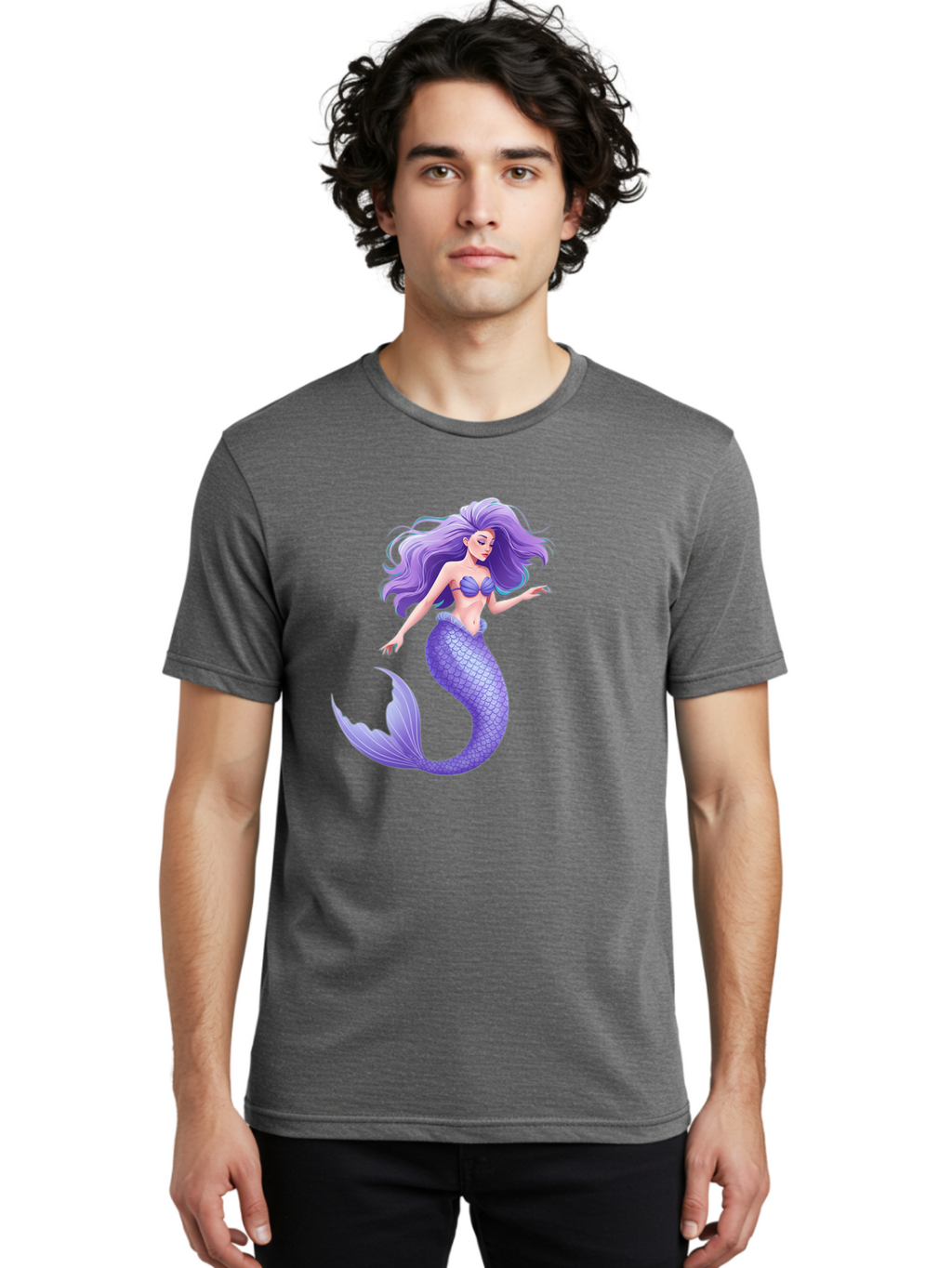 Purple-Mermaid-2 Men'S Graphic Tee, 100% Cotton, Comfortable Casual Summer Wear, Machine Washable, Vintage Camera, Old Camera, Antique Camera, Black Camera, Classic Photography, Photography Equipment, Nostalgic Device, Film Camera, Camera Art Baj204