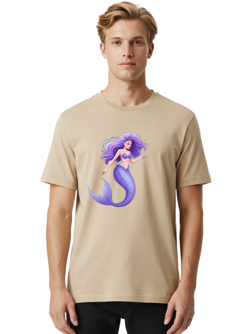 Purple-Mermaid-2 Men'S Graphic Tee, 100% Cotton, Comfortable Casual Summer Wear, Machine Washable, Vintage Camera, Old Camera, Antique Camera, Black Camera, Classic Photography, Photography Equipment, Nostalgic Device, Film Camera, Camera Art Baj204