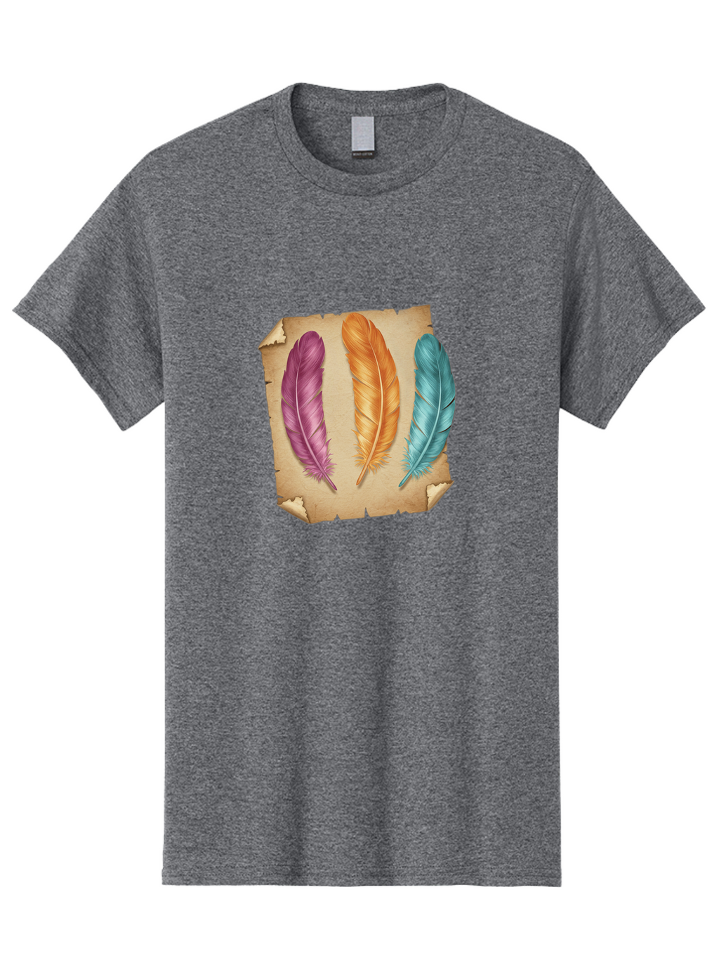 Purple-Orange-Blue-Feather Men'S Graphic Tee, 100% Cotton, Comfortable Casual Summer Wear, Machine Washable, Vintage Camera, Old Camera, Antique Camera, Black Camera, Classic Photography, Photography Equipment, Nostalgic Device, Film Camera, Baj206