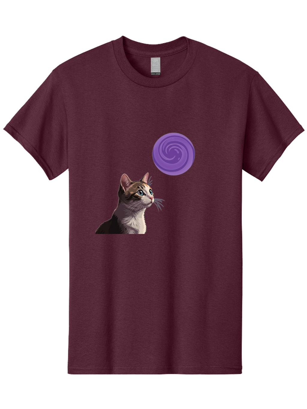 Purple-Swirl-Cat Men'S Graphic Tee, 100% Cotton, Comfortable Casual Summer Wear, Machine Washable, Vintage Camera, Old Camera, Antique Camera, Black Camera, Classic Photography, Photography Equipment, Nostalgic Device, Film Camera, Camera Art Baj207