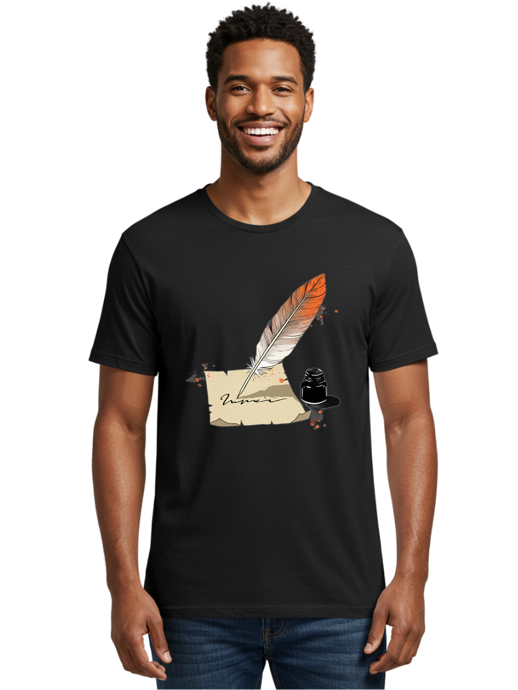 Quill-And-Ink Men'S Graphic Tee, 100% Cotton, Comfortable Casual Summer Wear, Machine Washable, Vintage Camera, Old Camera, Antique Camera, Black Camera, Classic Photography, Photography Equipment, Nostalgic Device, Film Camera, Camera Art Baj210