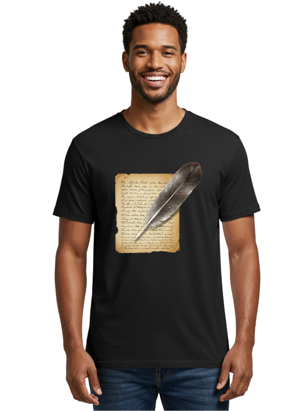 Quill-Pen-On-Parchment Men'S Graphic Tee, 100% Cotton, Comfortable Casual Summer Wear, Machine Washable, Vintage Camera, Old Camera, Antique Camera, Black Camera, Classic Photography, Photography Equipment, Nostalgic Device, Film Camera, Baj214