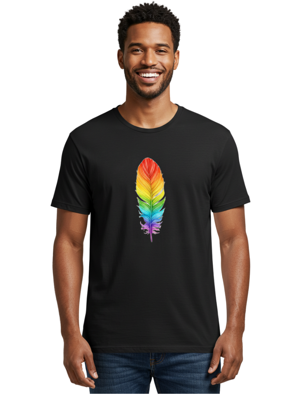 Rainbow-Feather-10 Men'S Graphic Tee, 100% Cotton, Comfortable Casual Summer Wear, Machine Washable, Vintage Camera, Old Camera, Antique Camera, Black Camera, Classic Photography, Photography Equipment, Nostalgic Device, Film Camera, Baj218