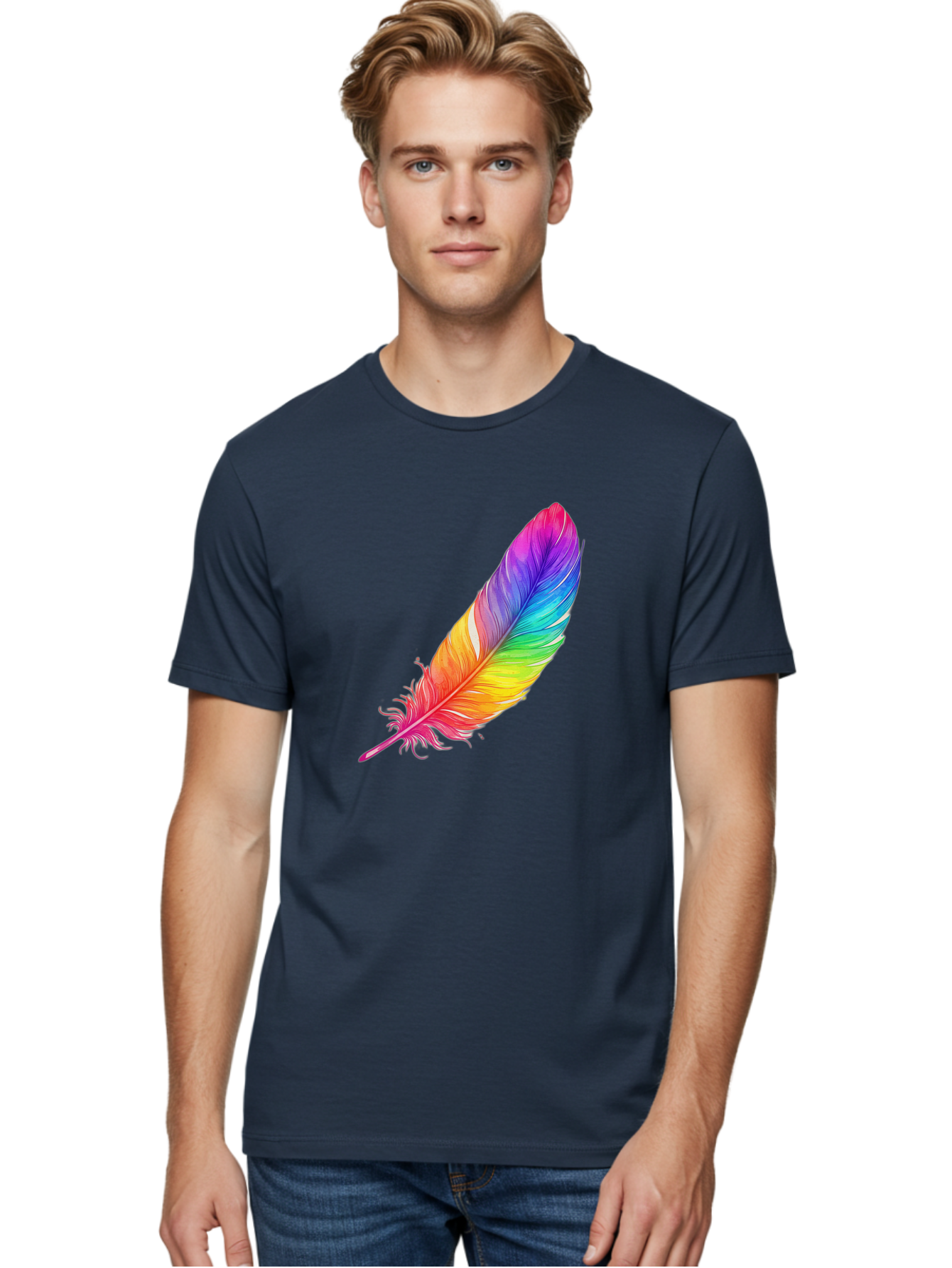 Rainbow-Feather-11 Men'S Graphic Tee, 100% Cotton, Comfortable Casual Summer Wear, Machine Washable, Vintage Camera, Old Camera, Antique Camera, Black Camera, Classic Photography, Photography Equipment, Nostalgic Device, Film Camera, Baj219