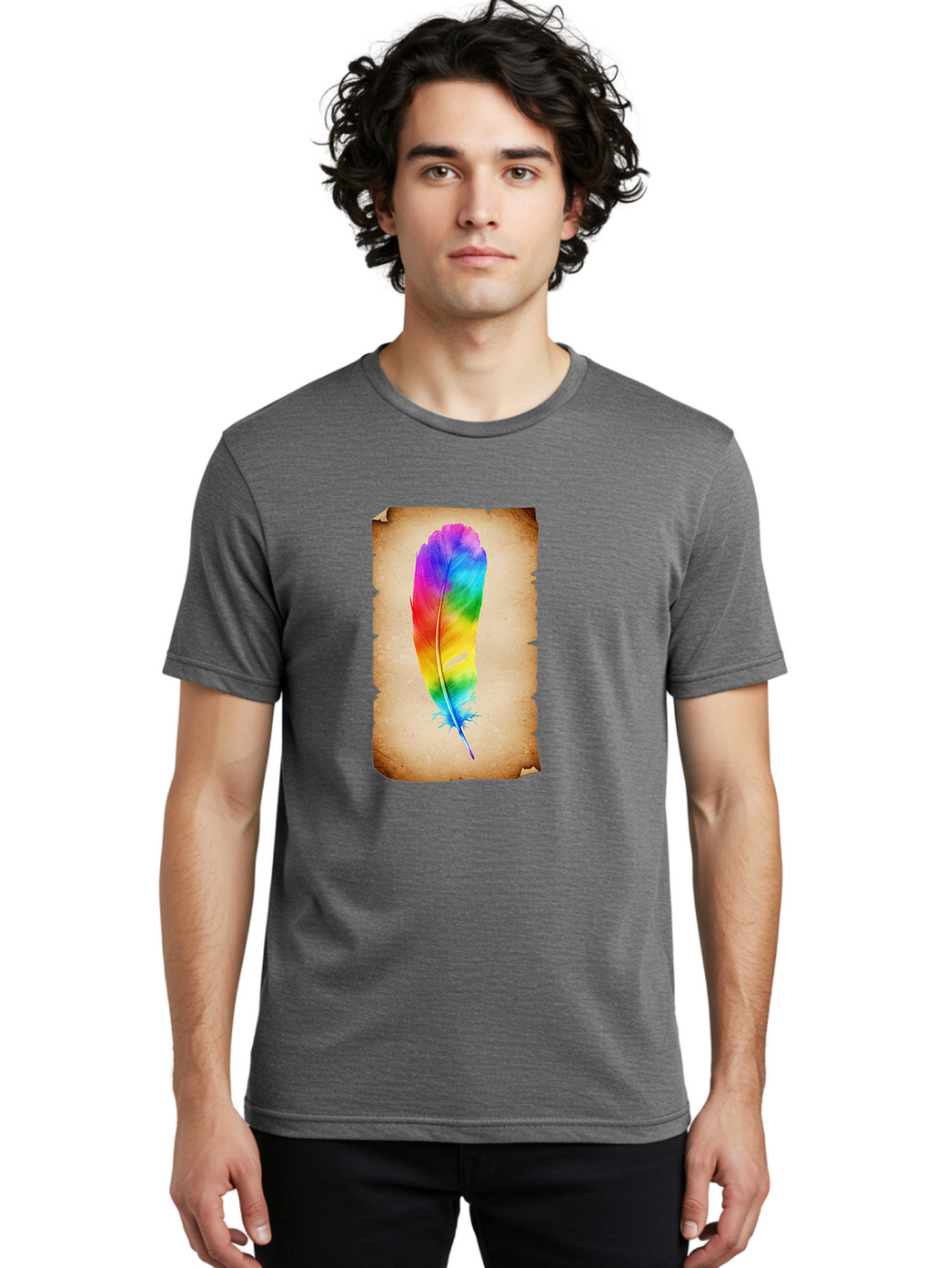 Rainbow-Feather-12 Men'S Graphic Tee, 100% Cotton, Comfortable Casual Summer Wear, Machine Washable, Vintage Camera, Old Camera, Antique Camera, Black Camera, Classic Photography, Photography Equipment, Nostalgic Device, Film Camera, Baj220